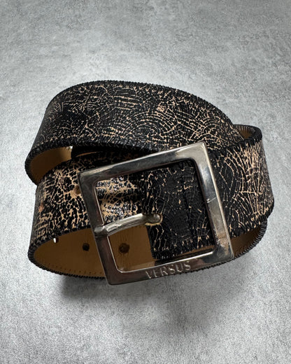 Versace Black Cracked Leather Belt (OS)