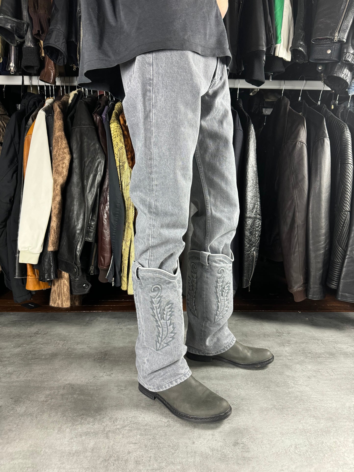 Y/Project Grey Mini Cowboy Jeans (S)