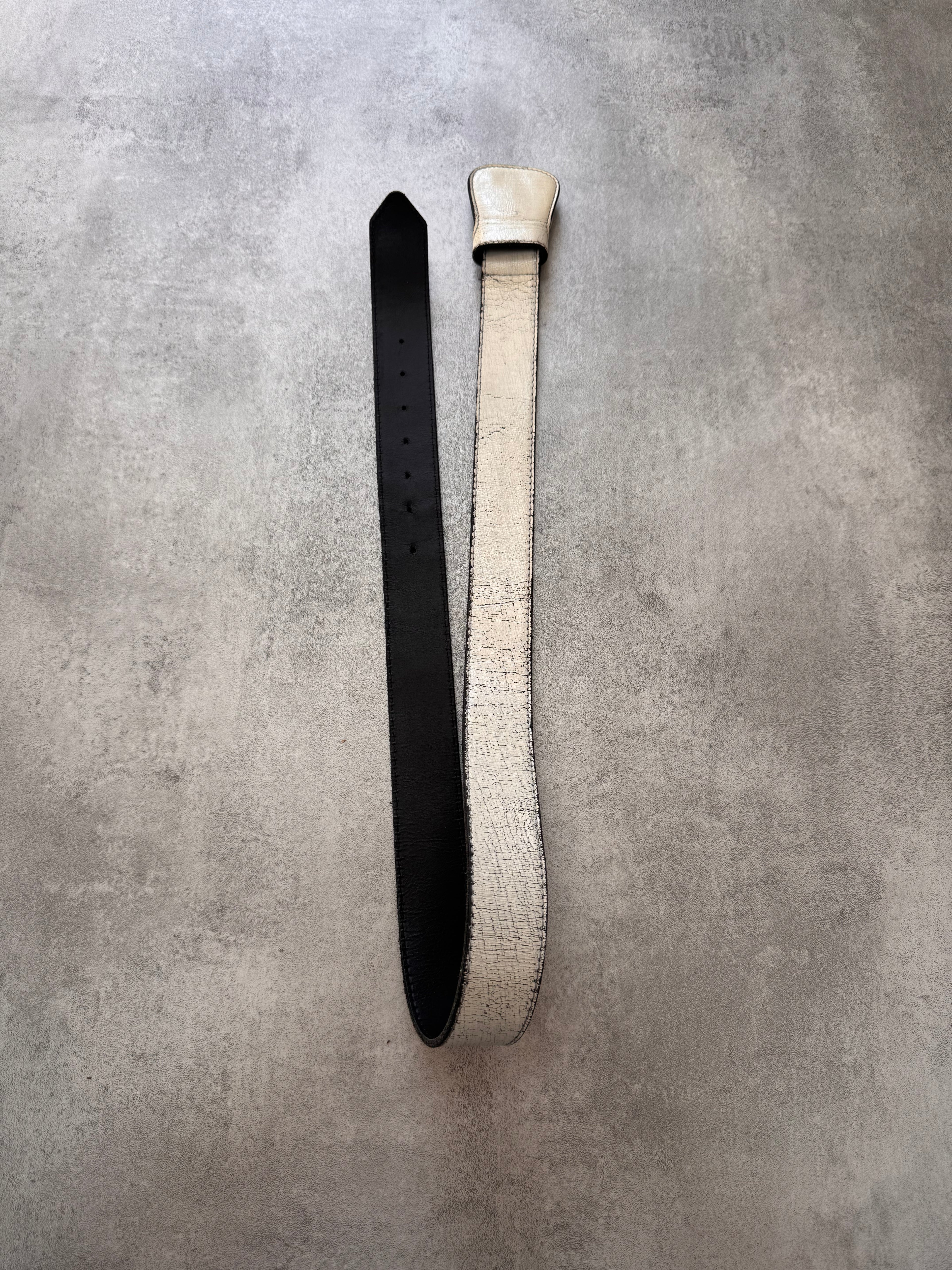 AW2012 Maison Margiela H&M Hand Painted White Cracked Re-edition Belt