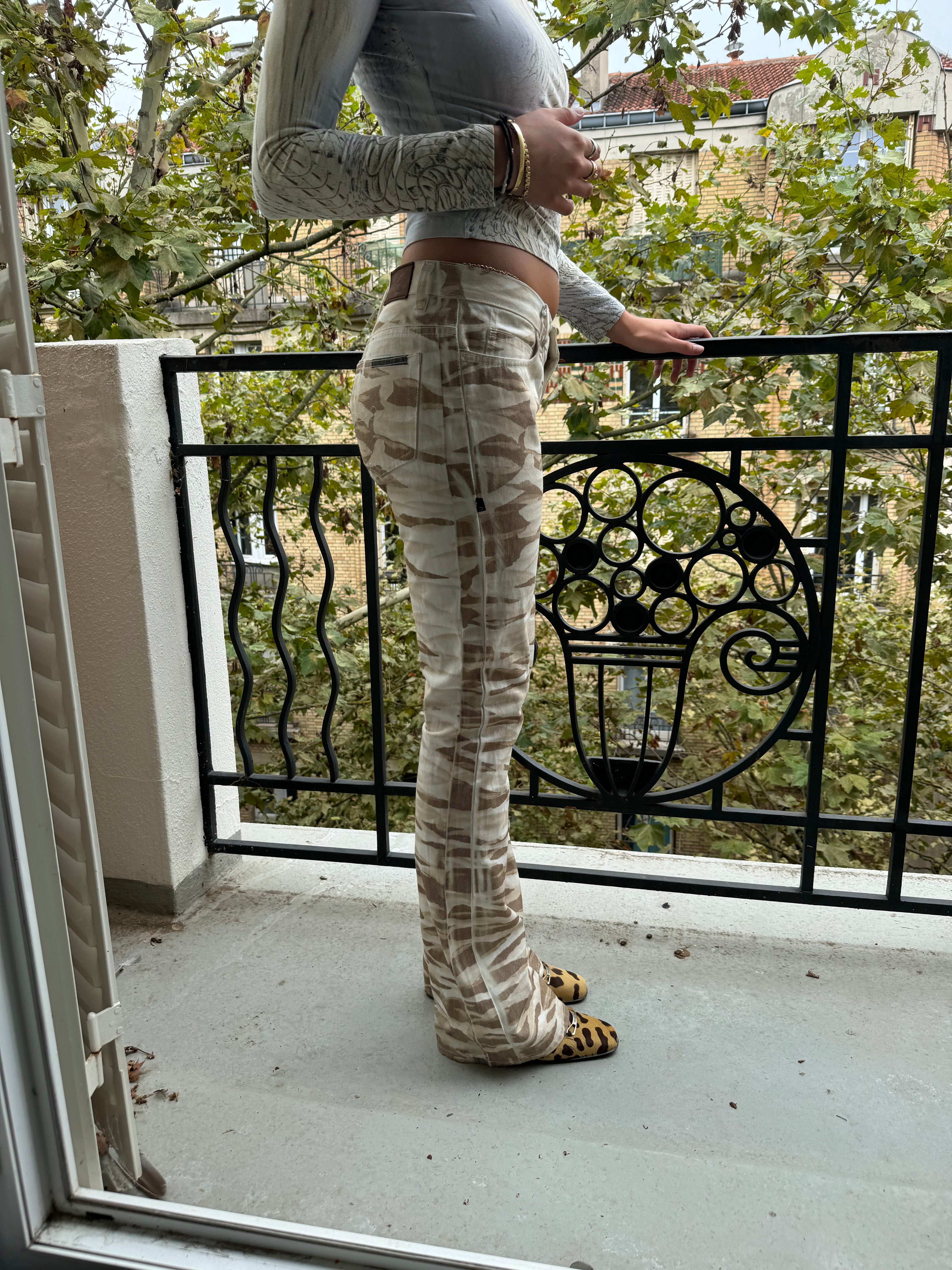 2000s Cavalli Military Safari Zebra Pants