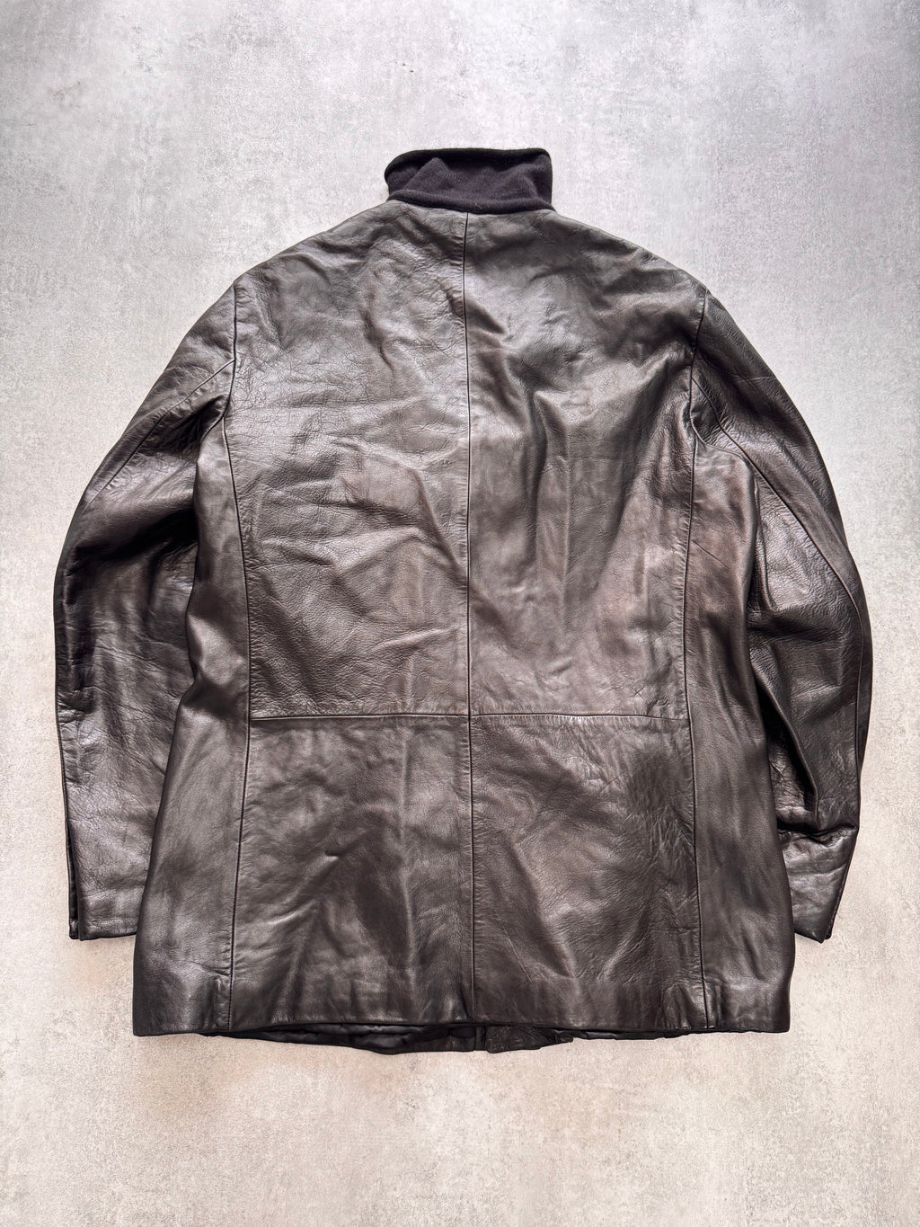 1990s Giorgio Armani Pure Black Leather Jacket