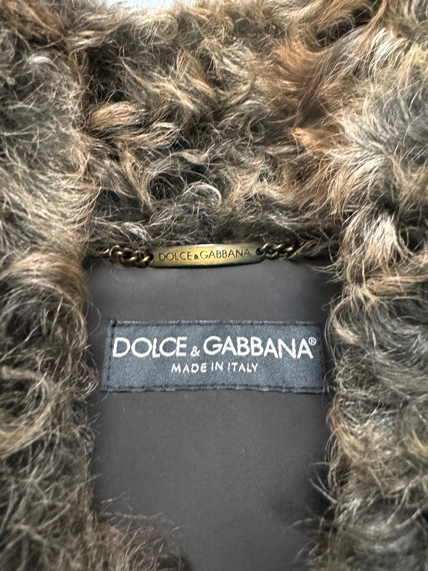 2008 秋冬 Dolce &amp; Gabbana 剪羊毛混合飞行员夹克 (XS/S)