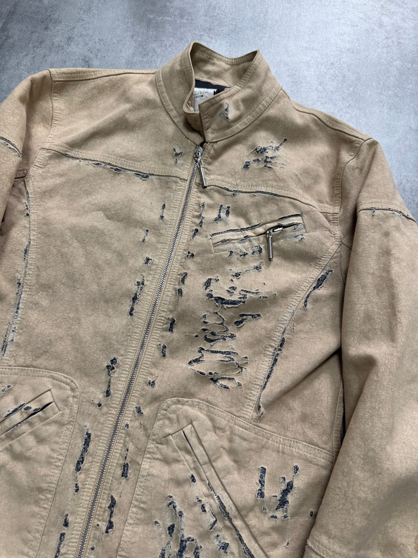 SS2005 Cavalli Apocalyptic Beige Denim Jacket (S)