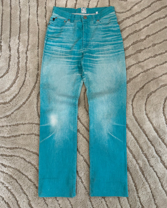 00 年代 Cavalli 褪色海洋牛仔裤长裤 (XS)