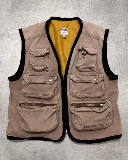 2000s Moschino Cargo Utility Beige Vest (XS)