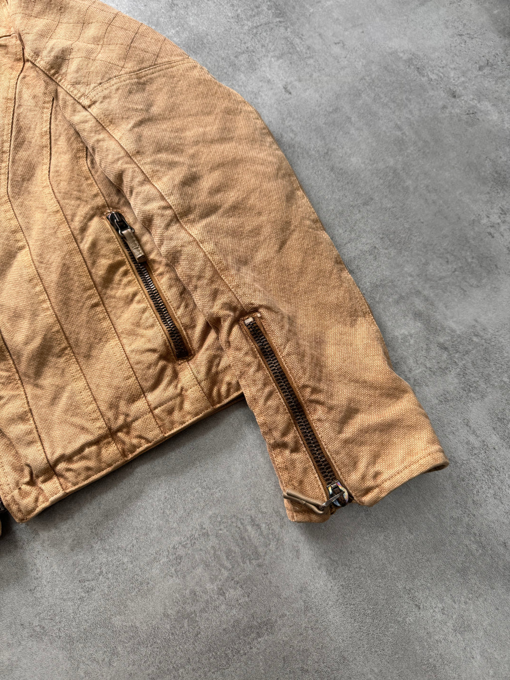 AW2004 Cavalli Astro Biker Beige Denim Jacket