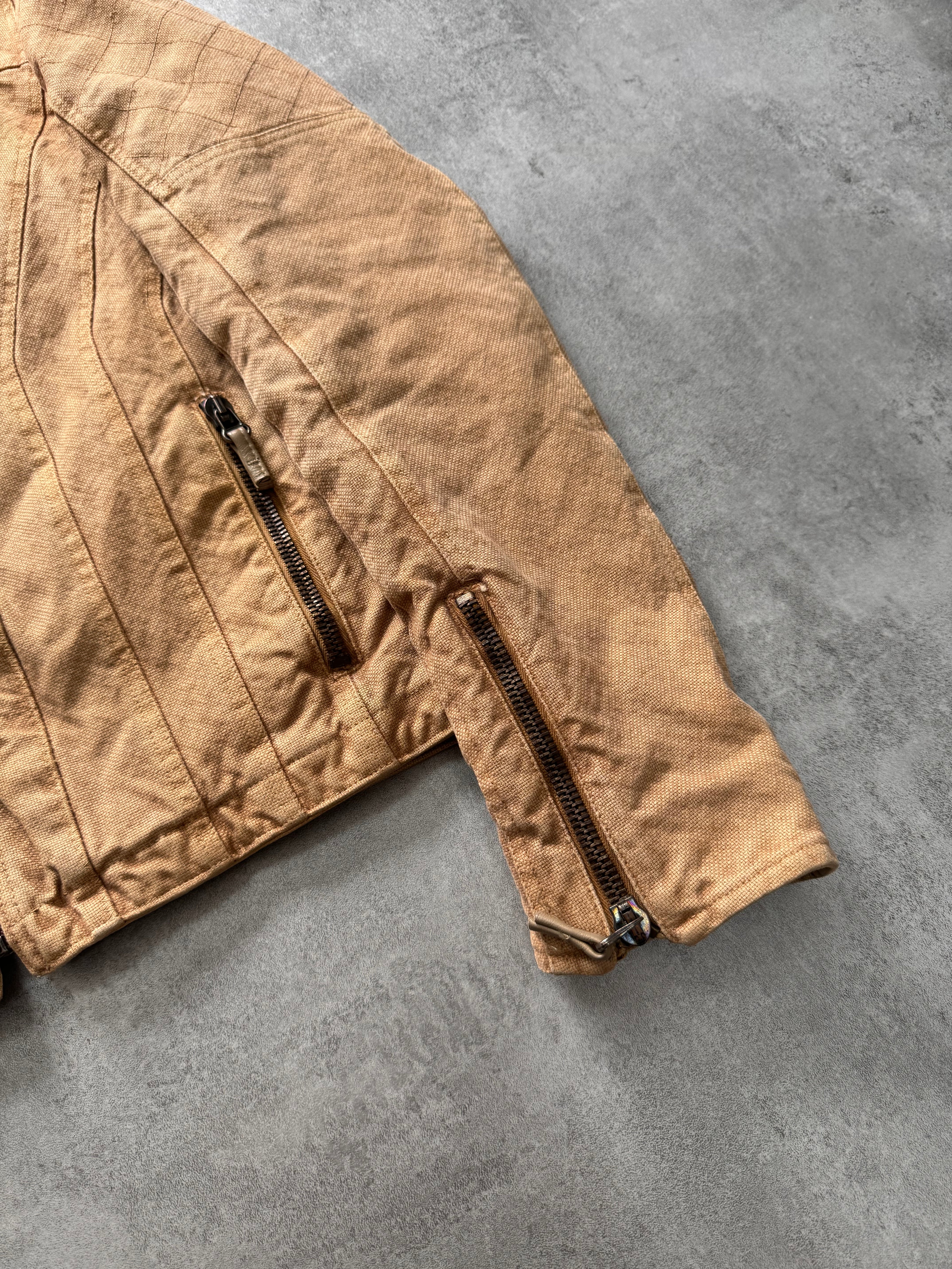 AW2004 Cavalli Astro Biker Beige Denim Jacket