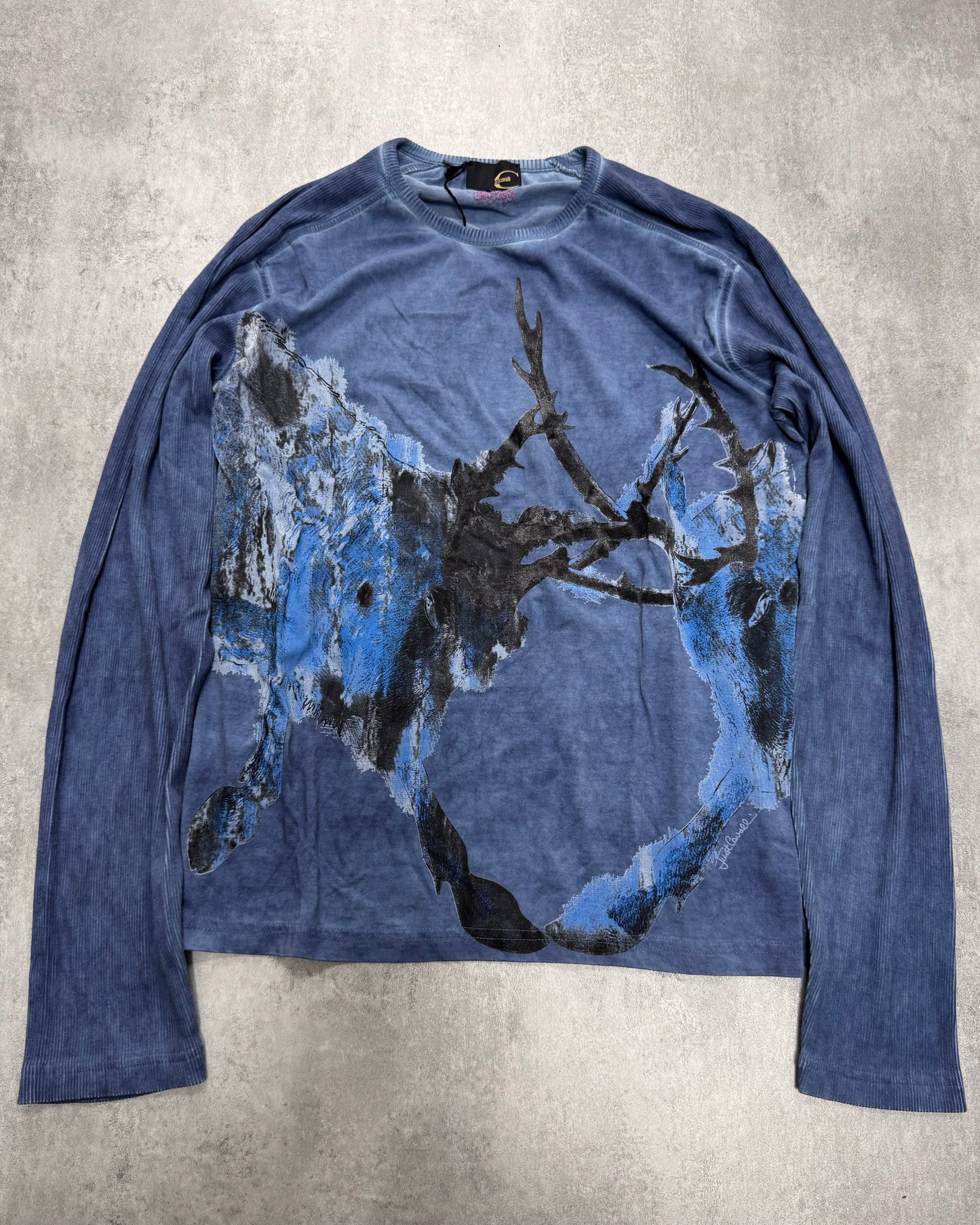 2000s Cavalli Fighting Deers Painting Longsleeves (L)