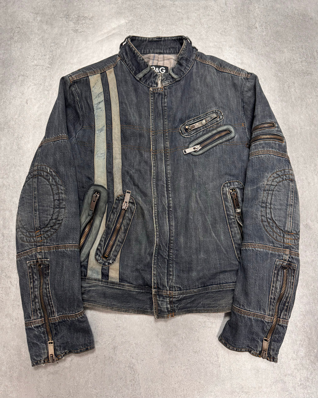AW2004 Dolce & Gabbana Astro Biker Cafe Denim Jacket