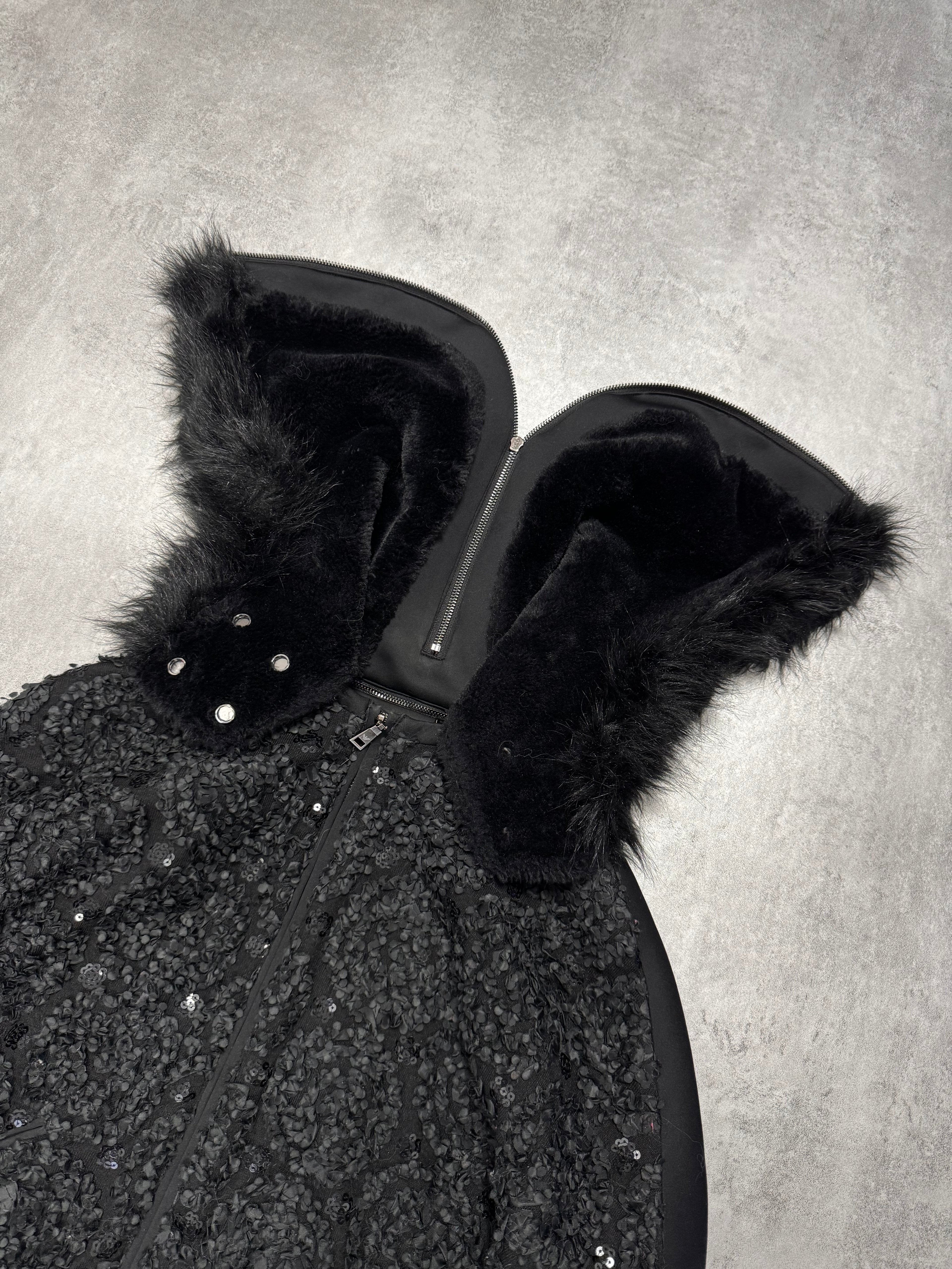 Emporio Armani Embellished Zipped Hood Jacket