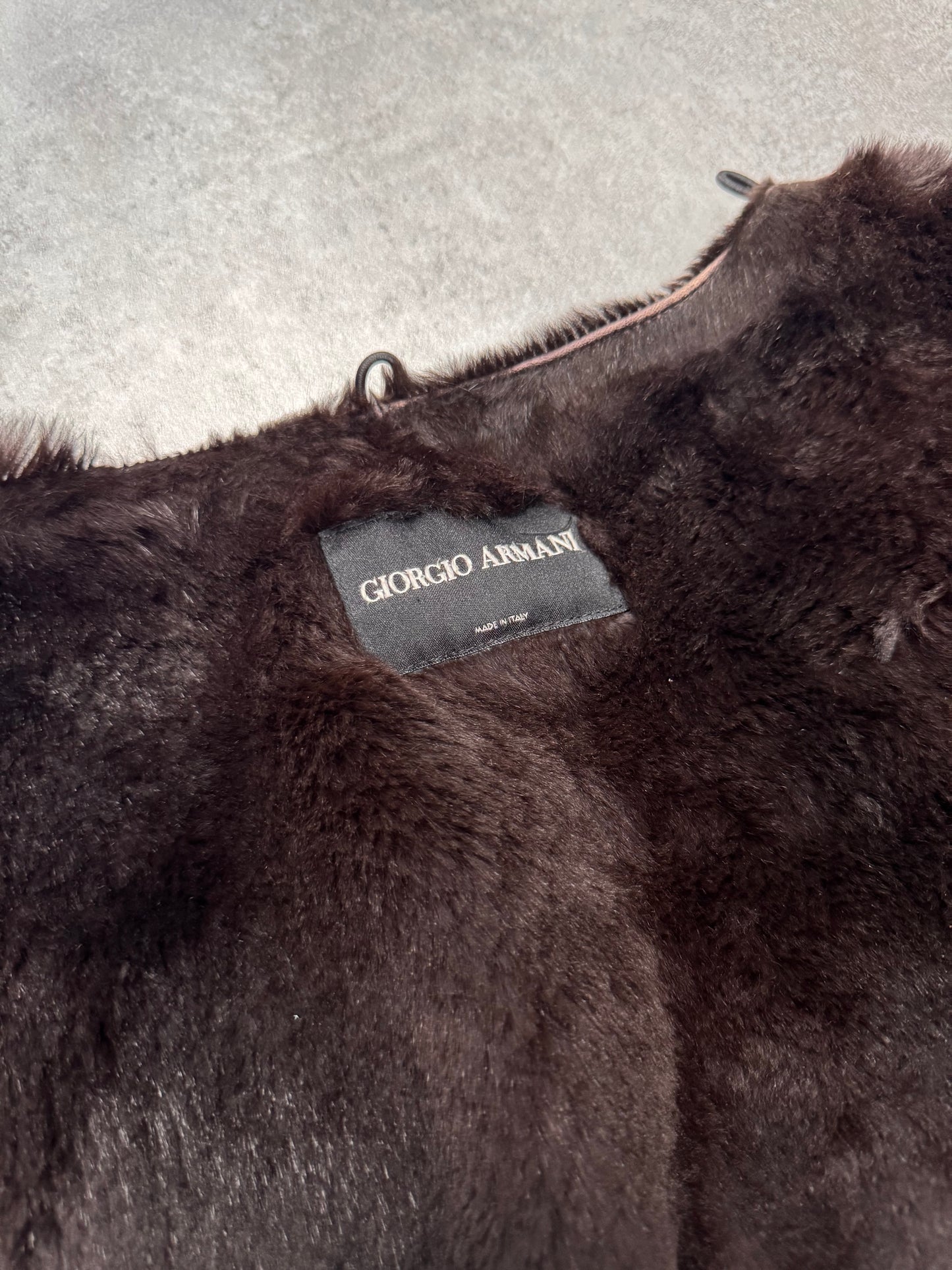 Giorgio Armani Brown Fur Under Jacket (M)