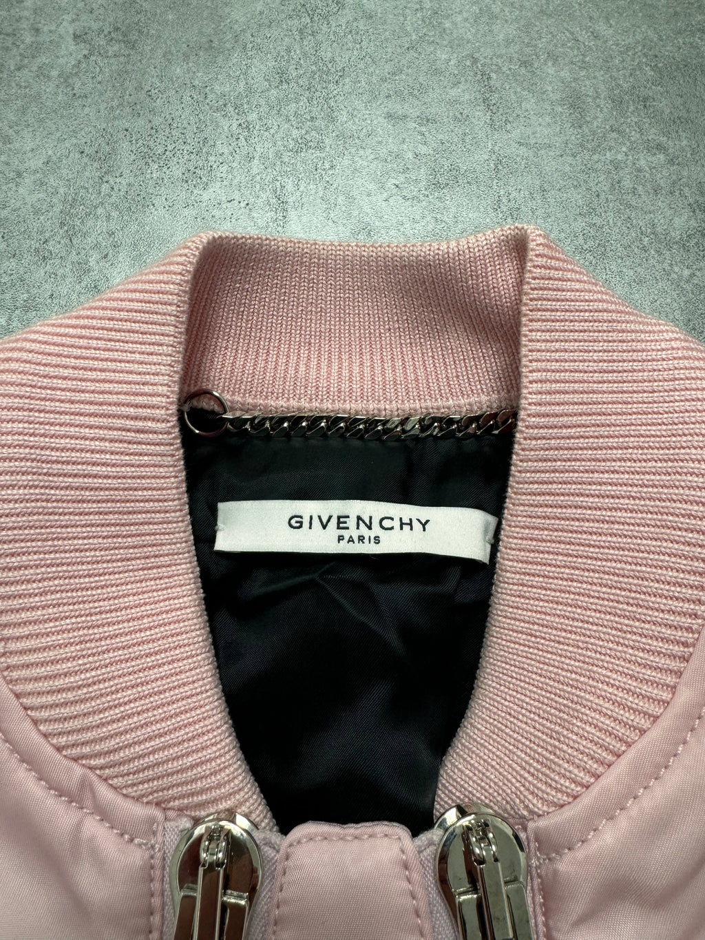 2016 AW ジバンシィ ピンク アシンメトリー ジップ ボンバー ジャケット (S)