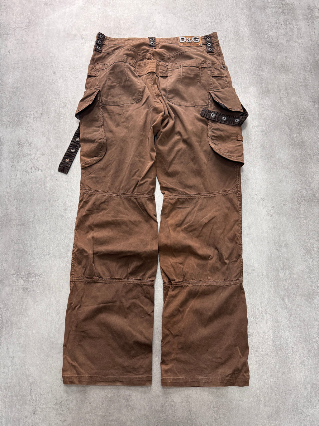 SS2004 Dolce & Gabbana Parachute Cargo Brown Pants