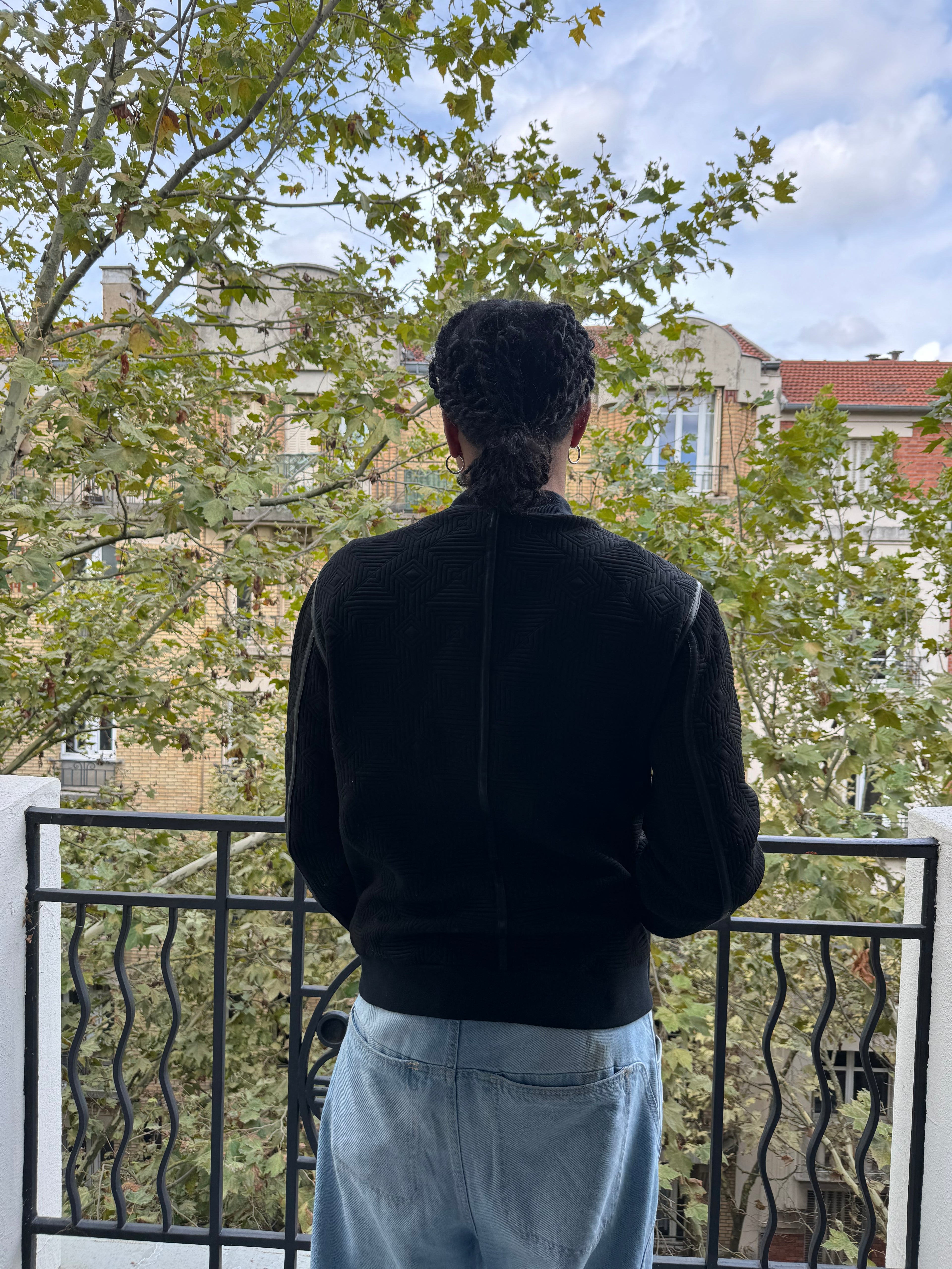 AW2014 Gianni Versace Black Nylon Structural Italian Jacket