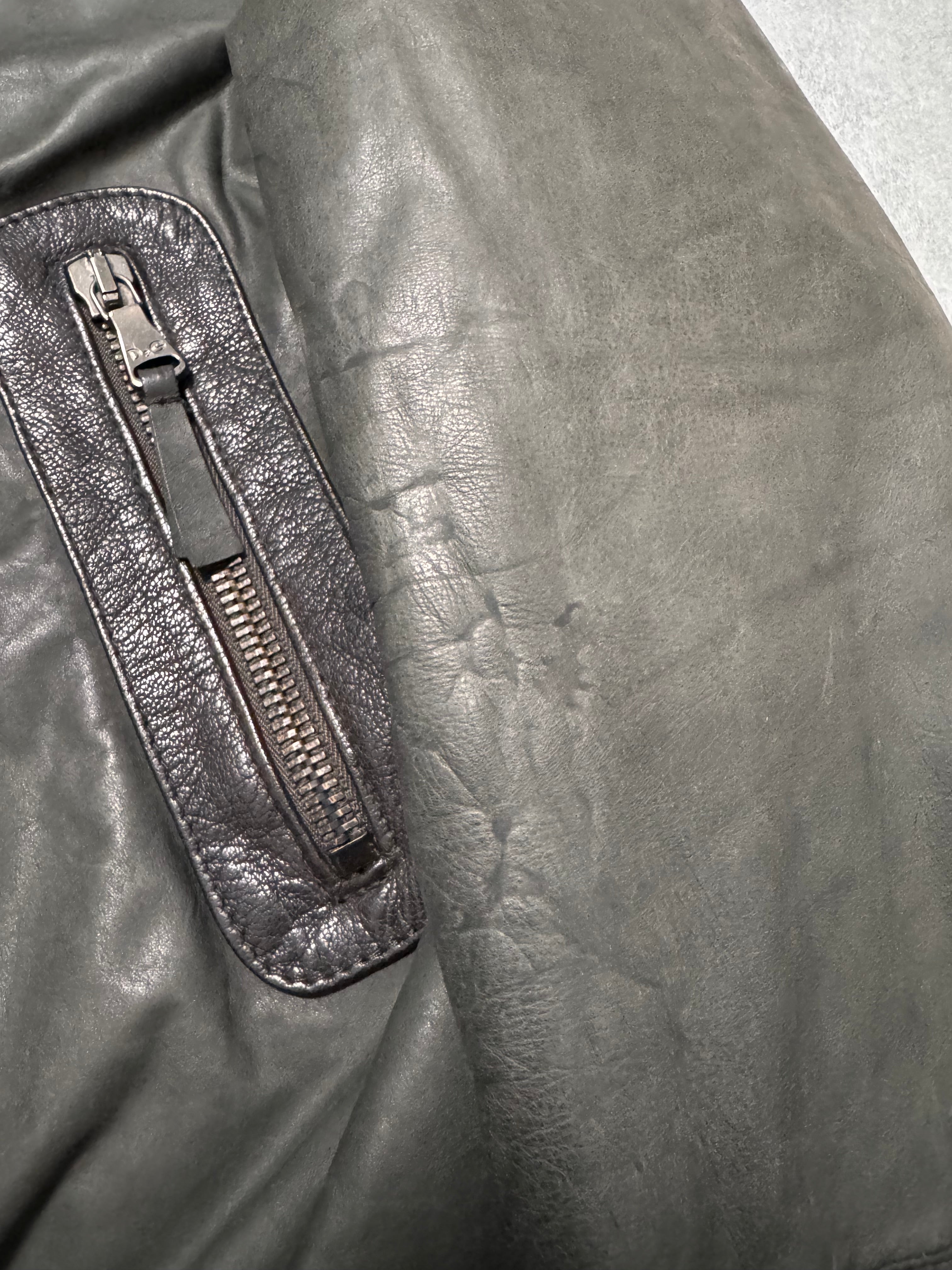 2000s Dolce & Gabbana Asymmetrical Leather Jacket