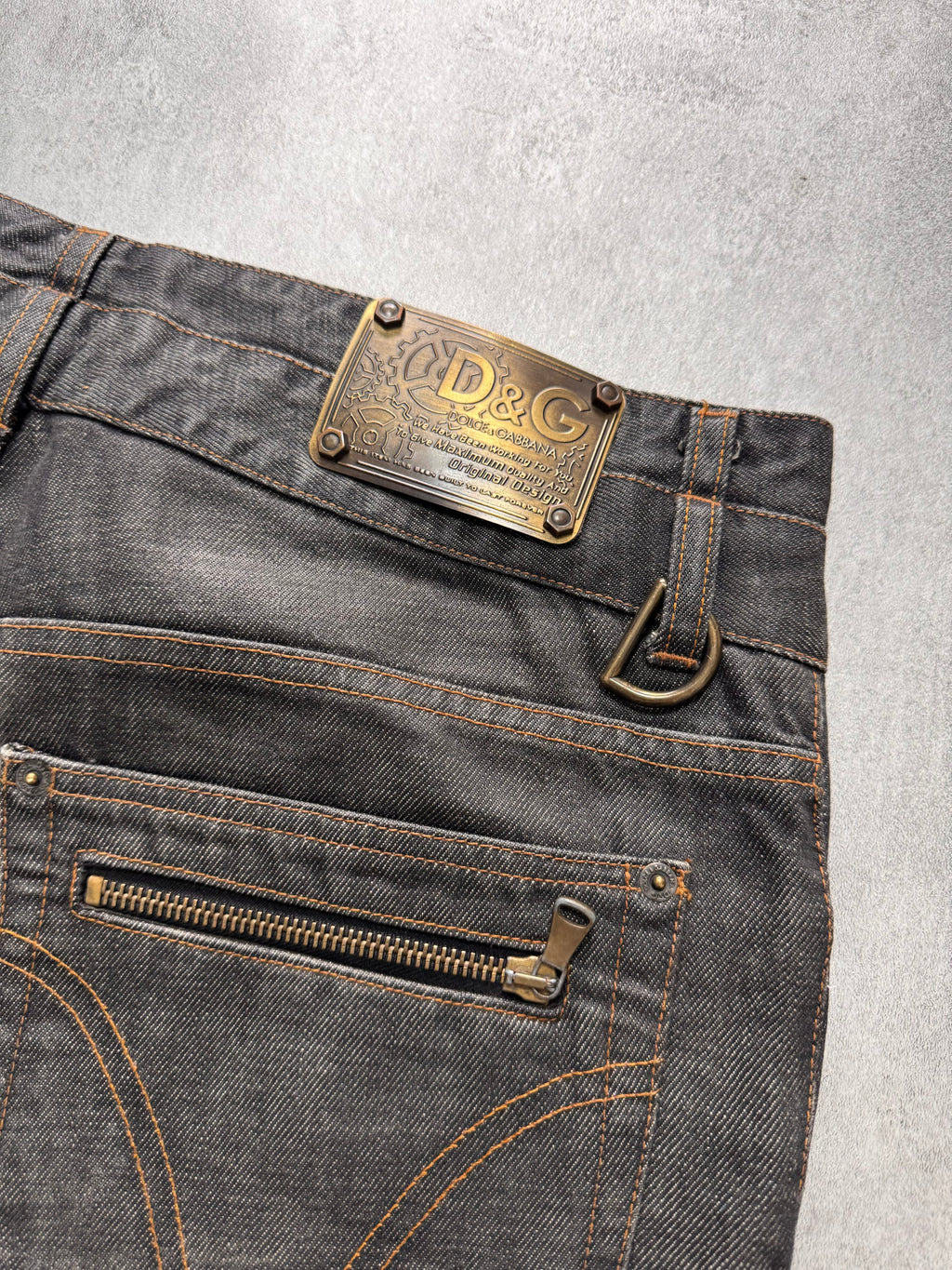 AW2003 Dolce & Gabbana Raw Grey Denim Jeans