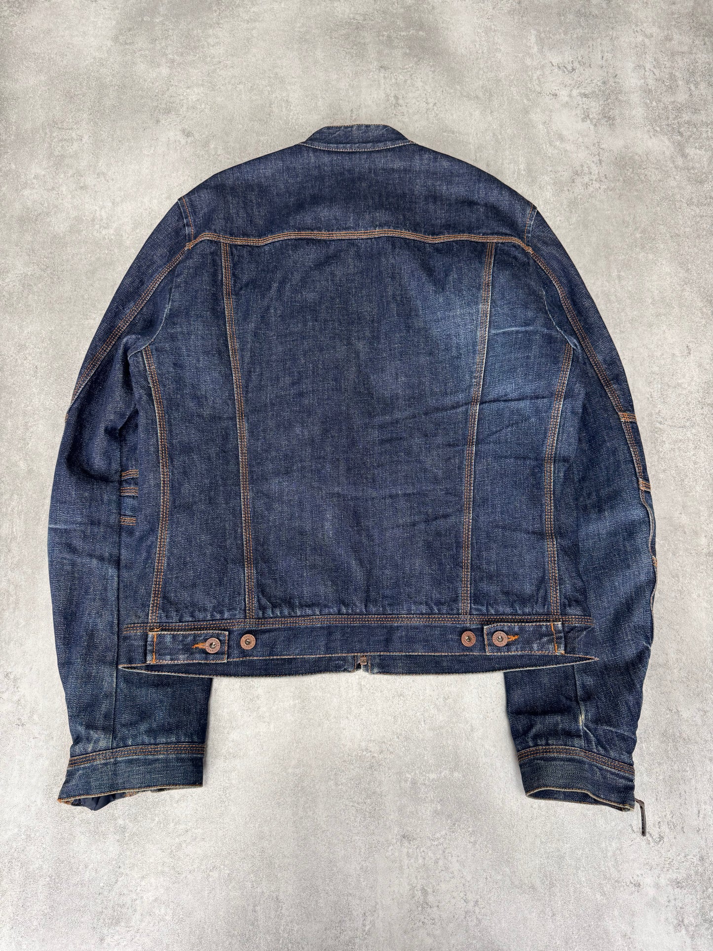 Moschino Top Racer Denim Cropped Jacket (L)