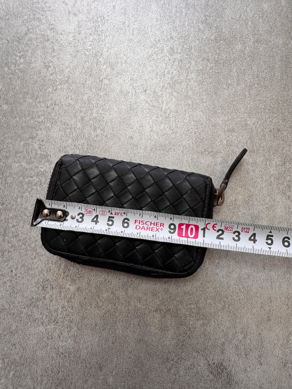 1990s Bottega Venetta Intrecciato Black Woven Leather Wallet