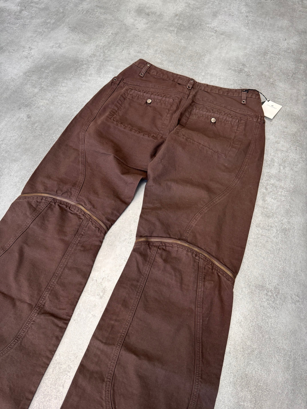 2000s Just Cavalli Knee Zip Brown Pants