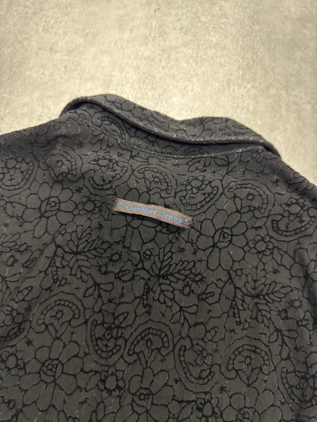 1990s Jean Paul Gaultier Glamour Velvet Black Shirt