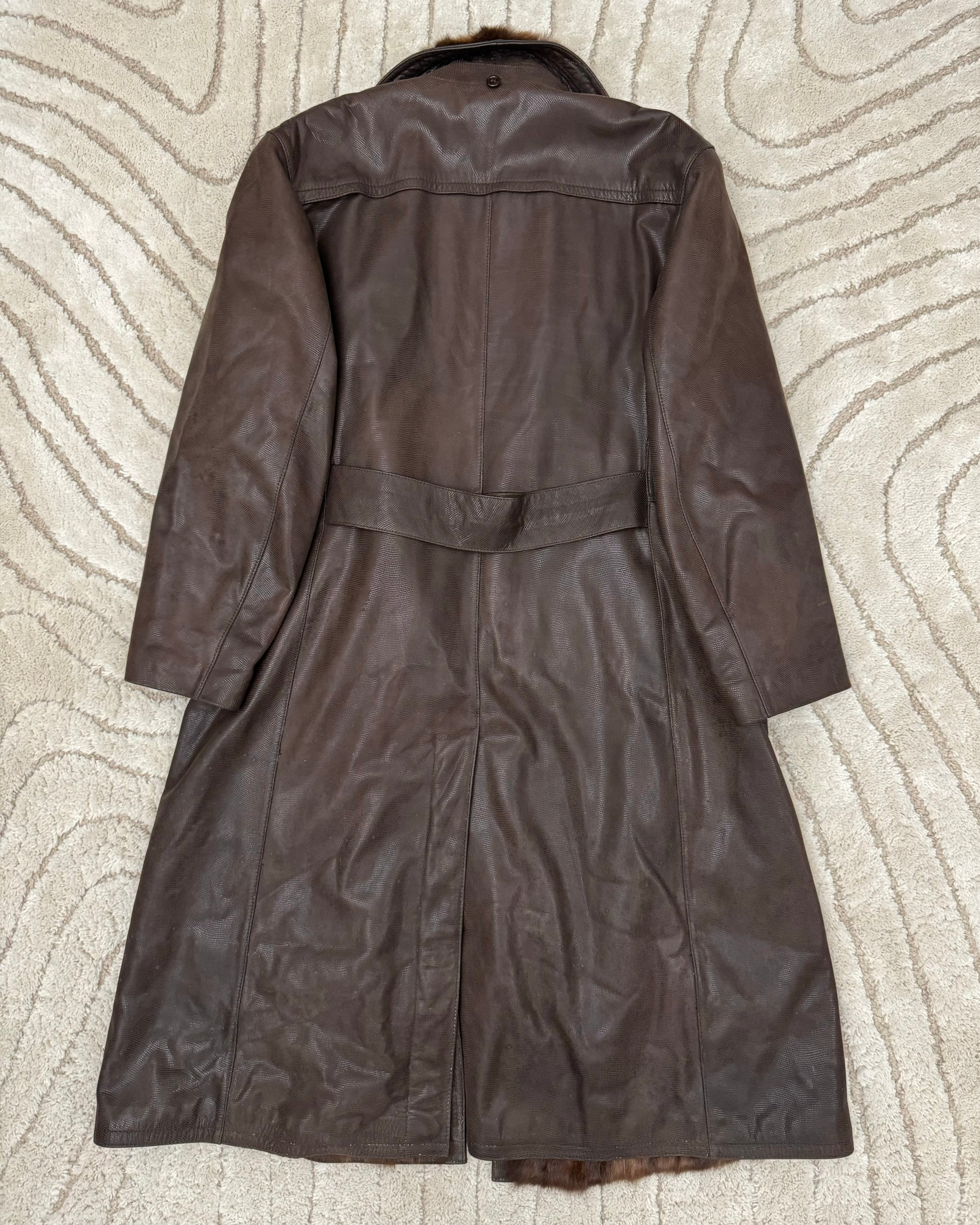 1990s Dolce & Gabbana Leather Trench with Rabbit Fur Lining (M/L)