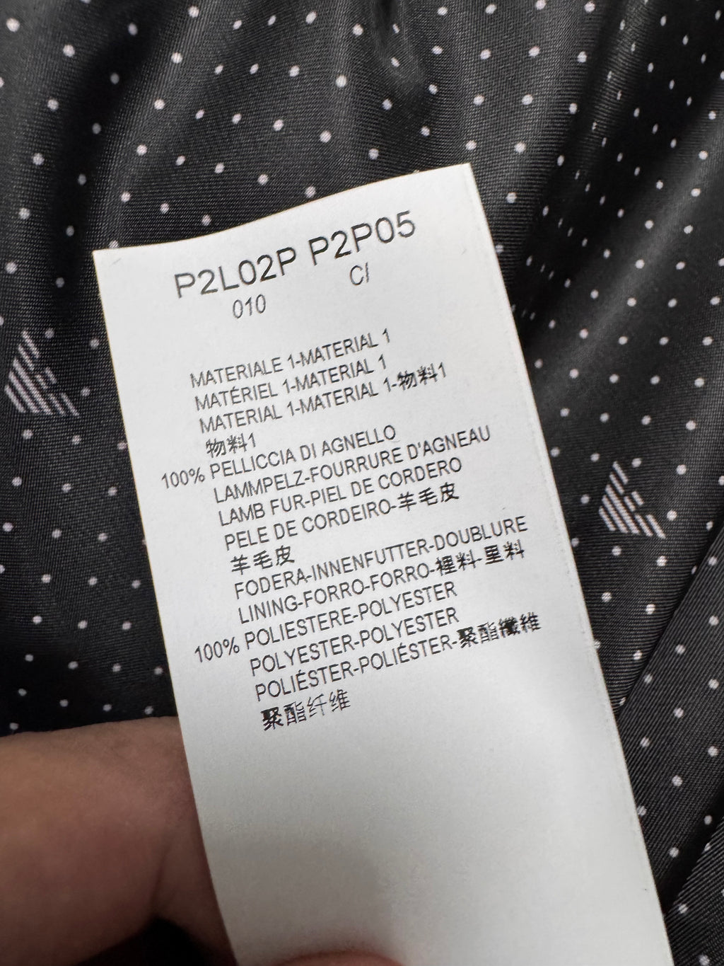 FW2013 Emporio Armani Lamb Fur Navy Grey Split Jacket