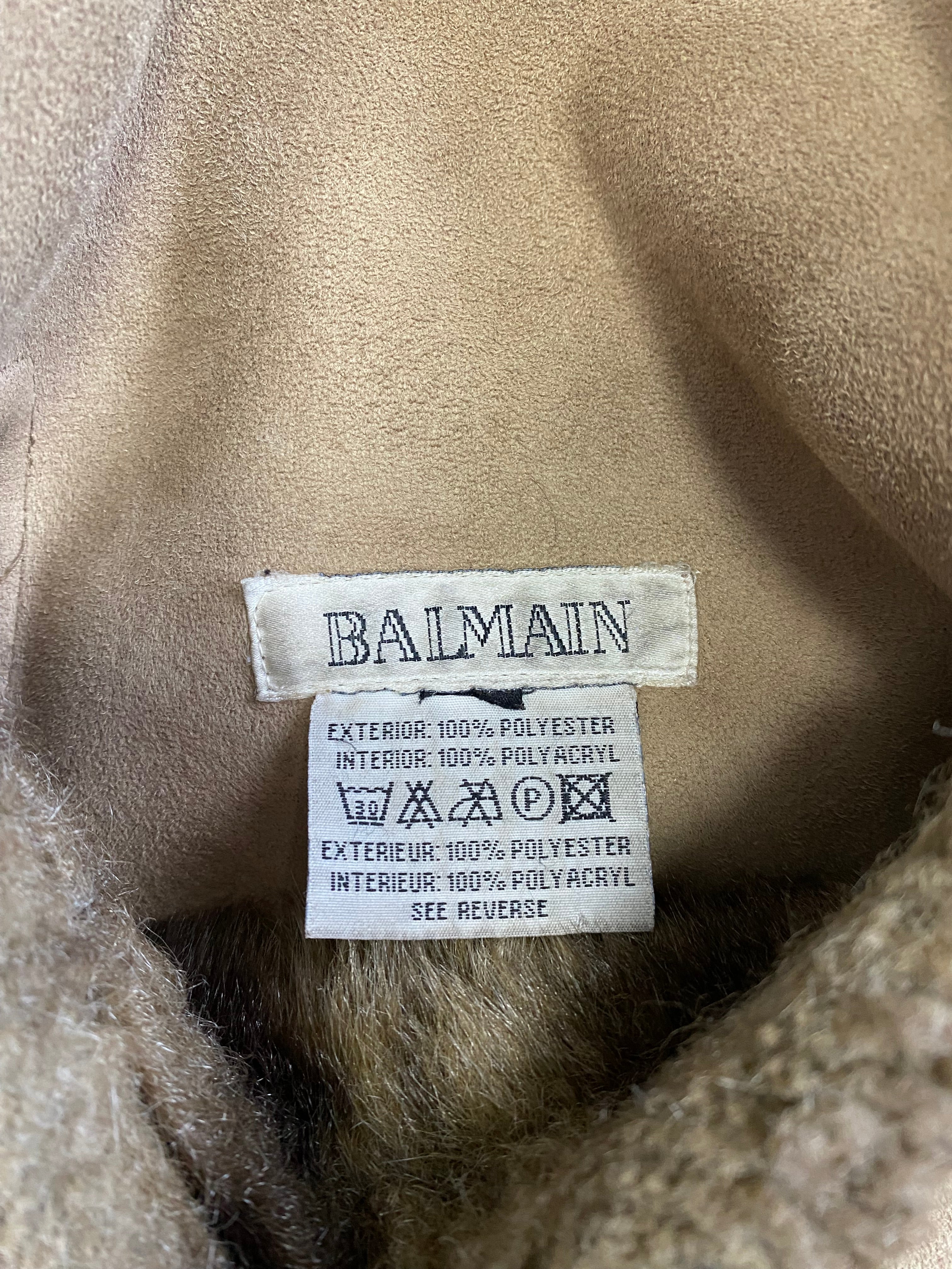 1990年代 Balmain フェイクファー リバーシブル ジャケット (XL)