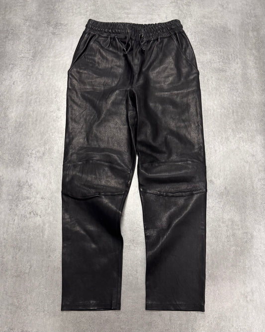 SS2016 Emporio Armani Black Leather Pants (XS)