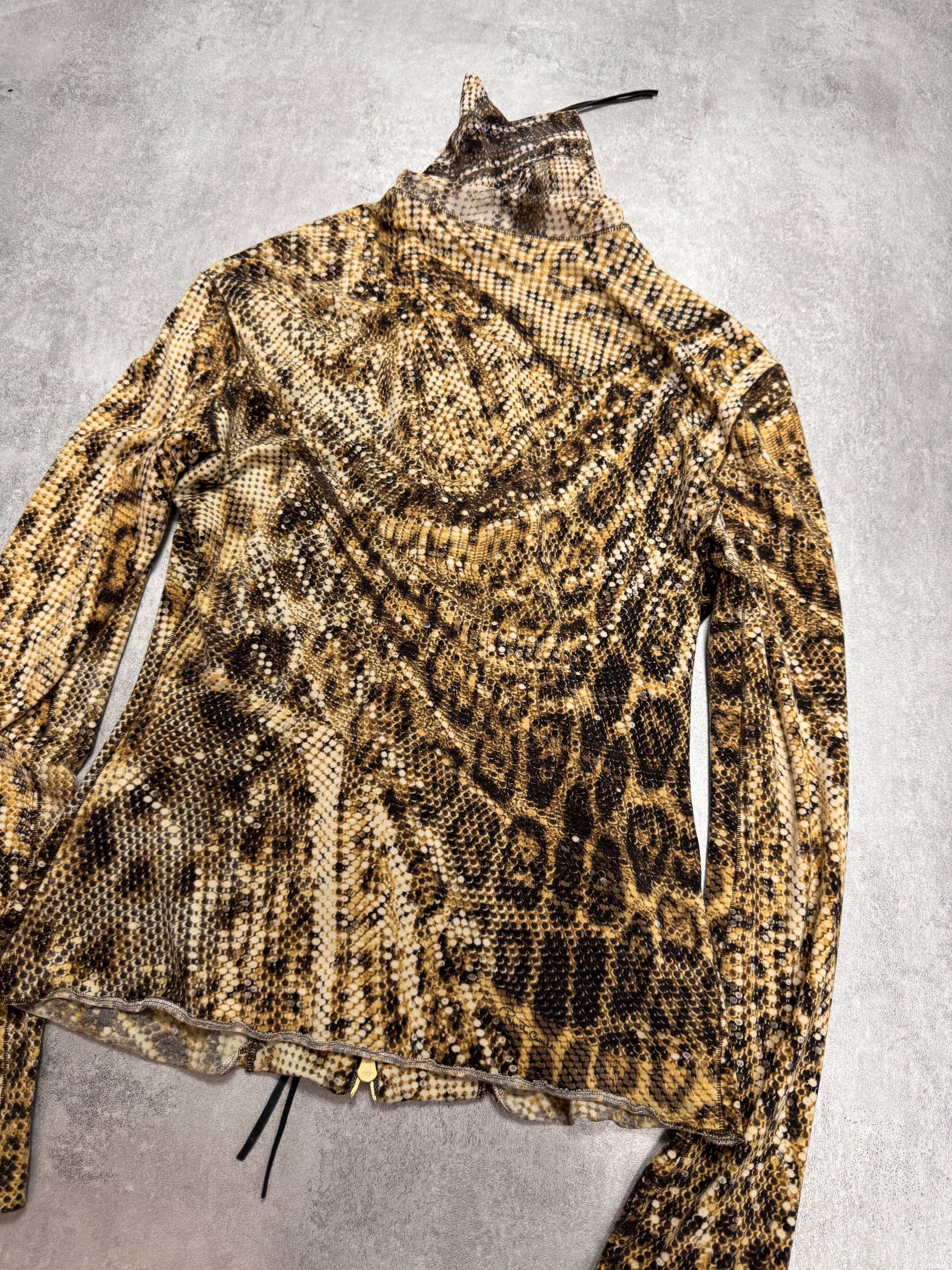 AW2000 Roberto Cavalli Jaguar Print Zip-Up