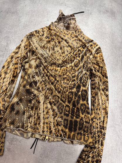 AW2000 Roberto Cavalli Jaguar Print Zip-Up (XS)