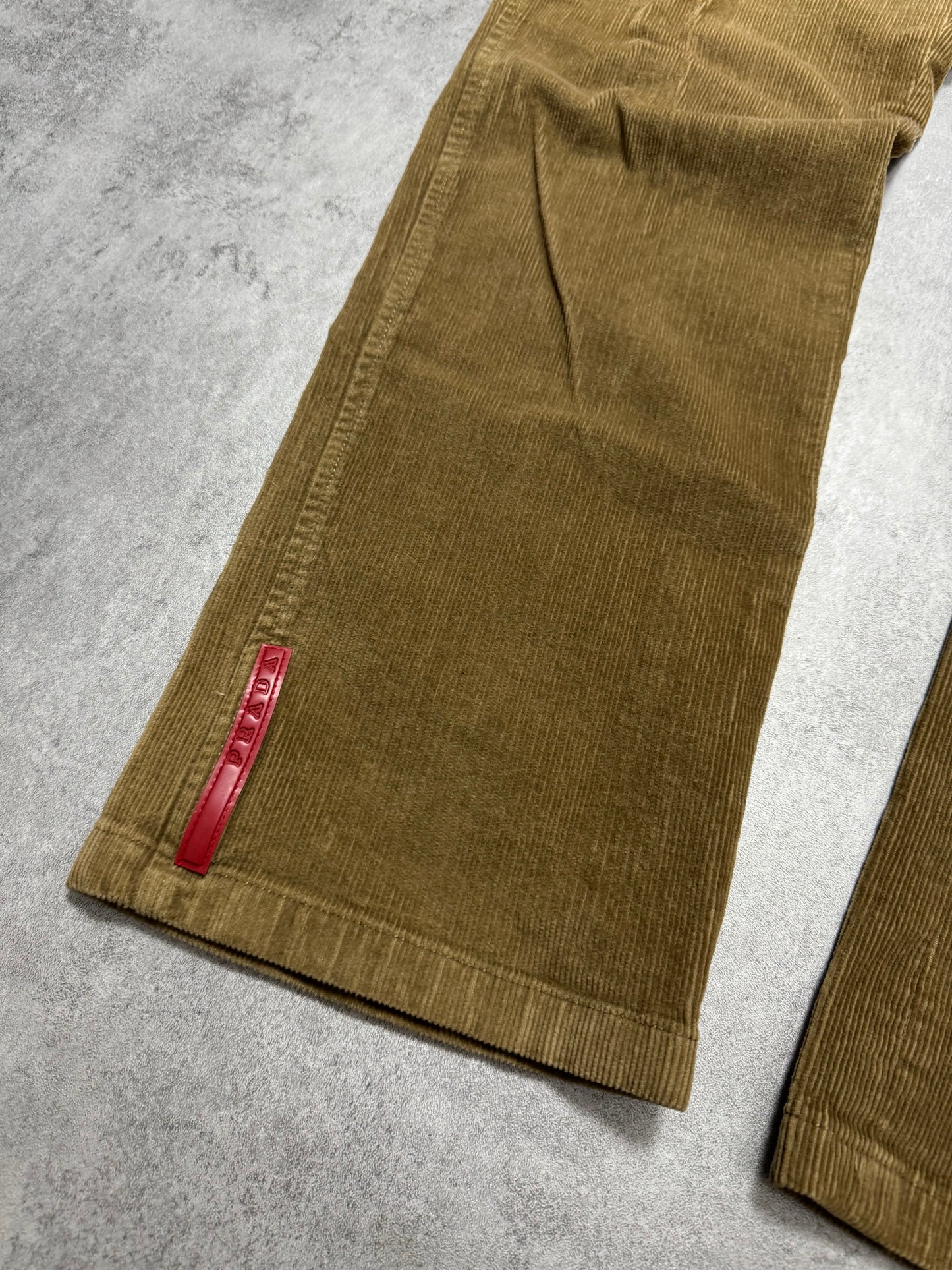 2000s Prada Luna Rossa Beige Corduroy Pants (M)