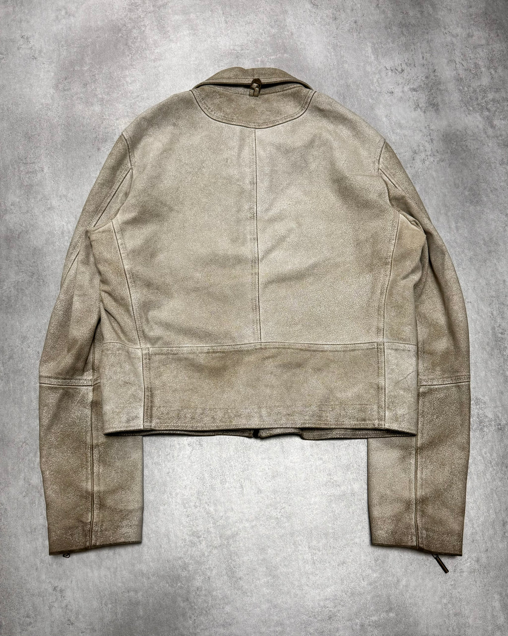 2000 年代 Just Cavalli 短款裂纹皮夹克（M/L）