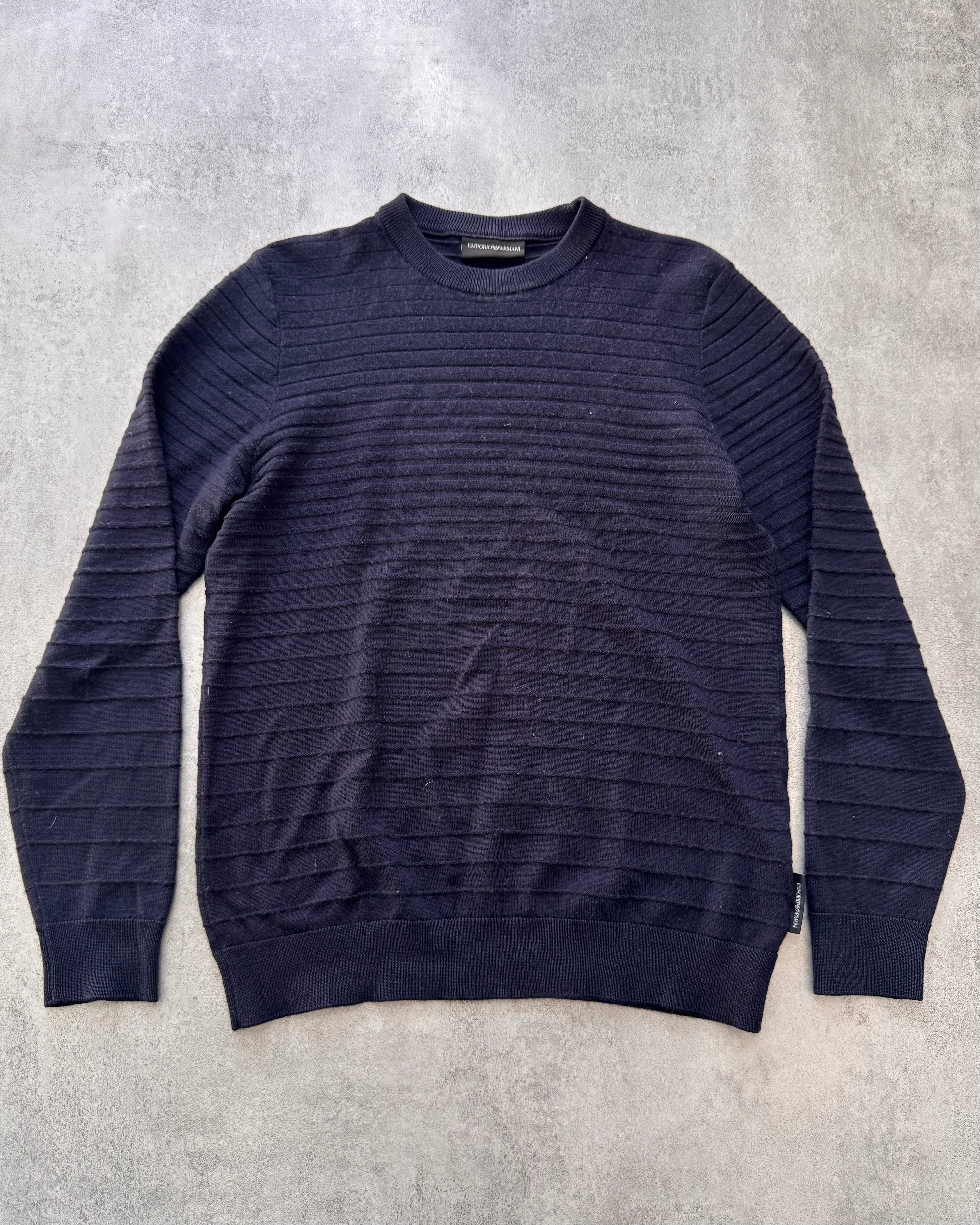 FW2018 Emporio Armani Stripped Navy Sweater