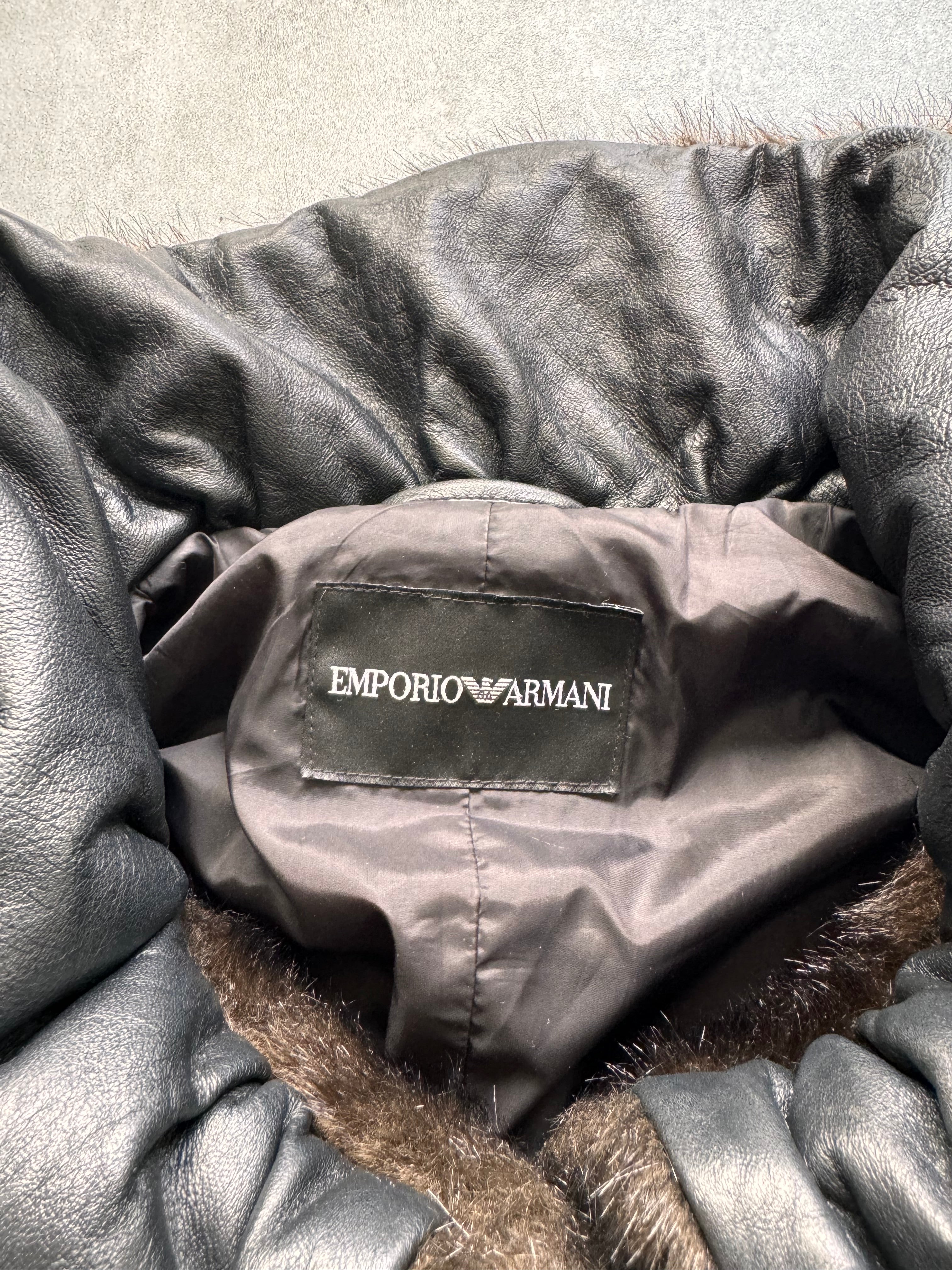 FW2011 Emporio Armani Faux-Fur Belted Long Coat