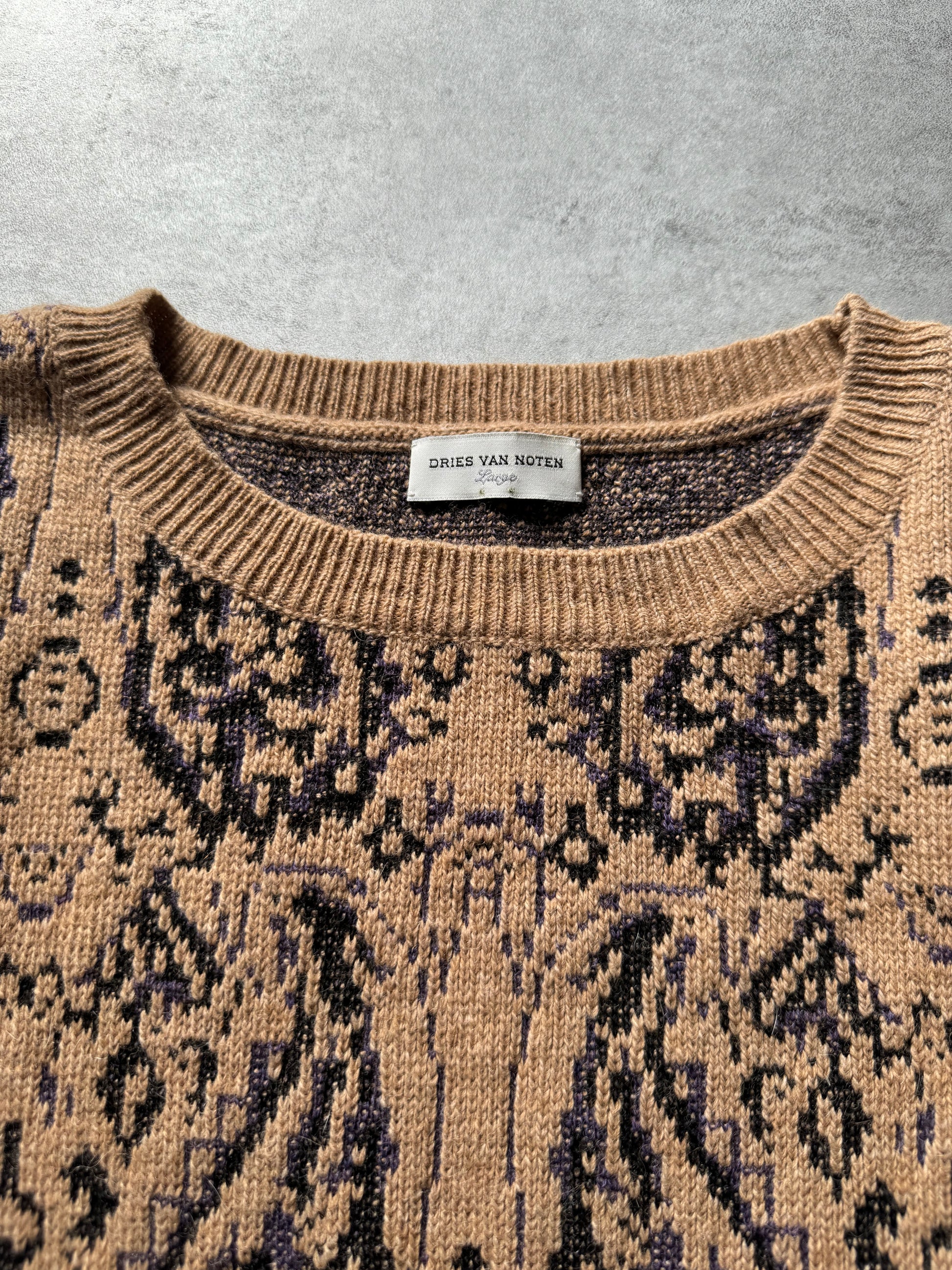 AW2018 Dries Van Noten Precise Camel Sweater (L) - 3
