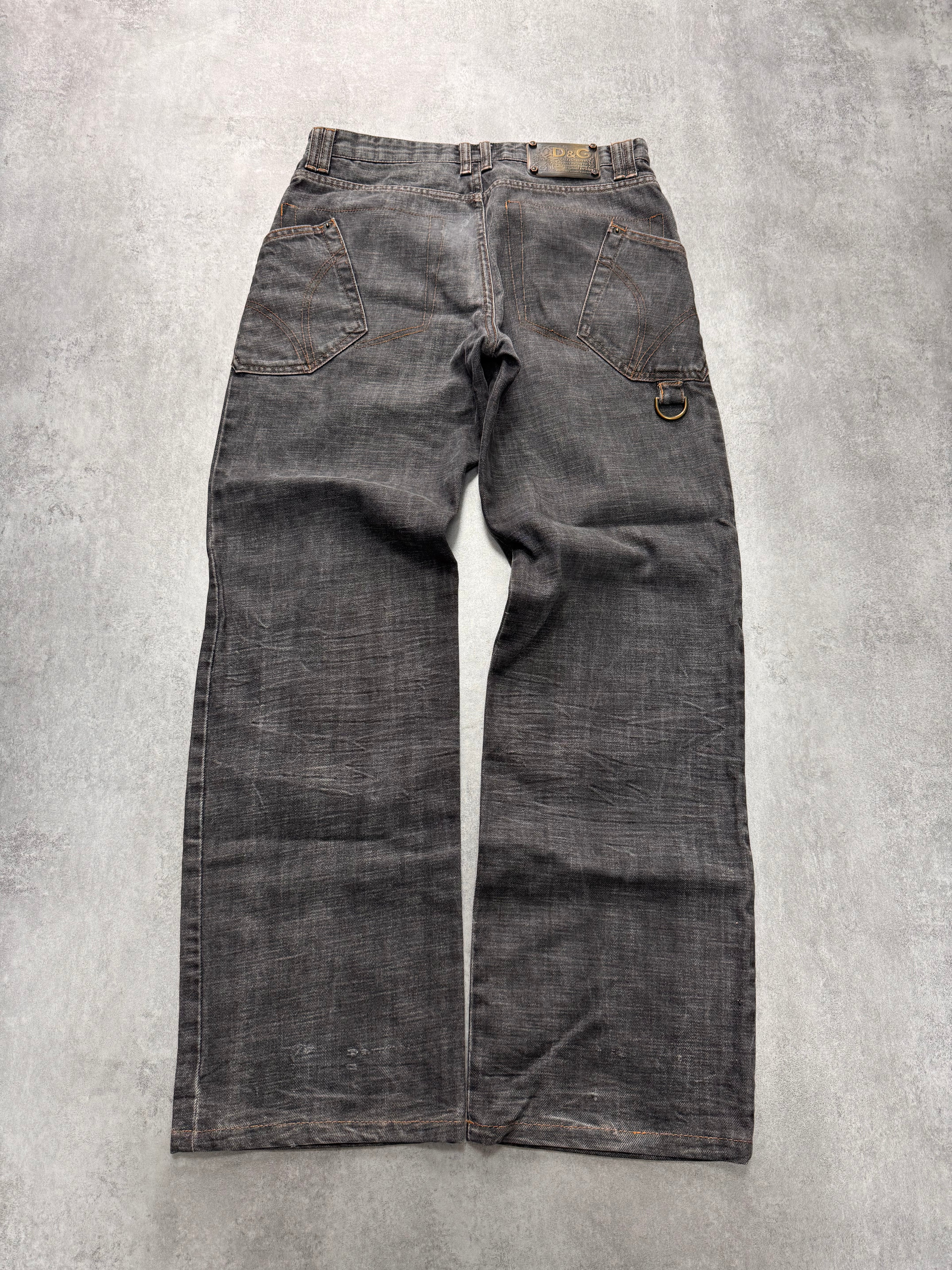 AW2003 Dolce & Gabbana Raw Grey Denim Jeans