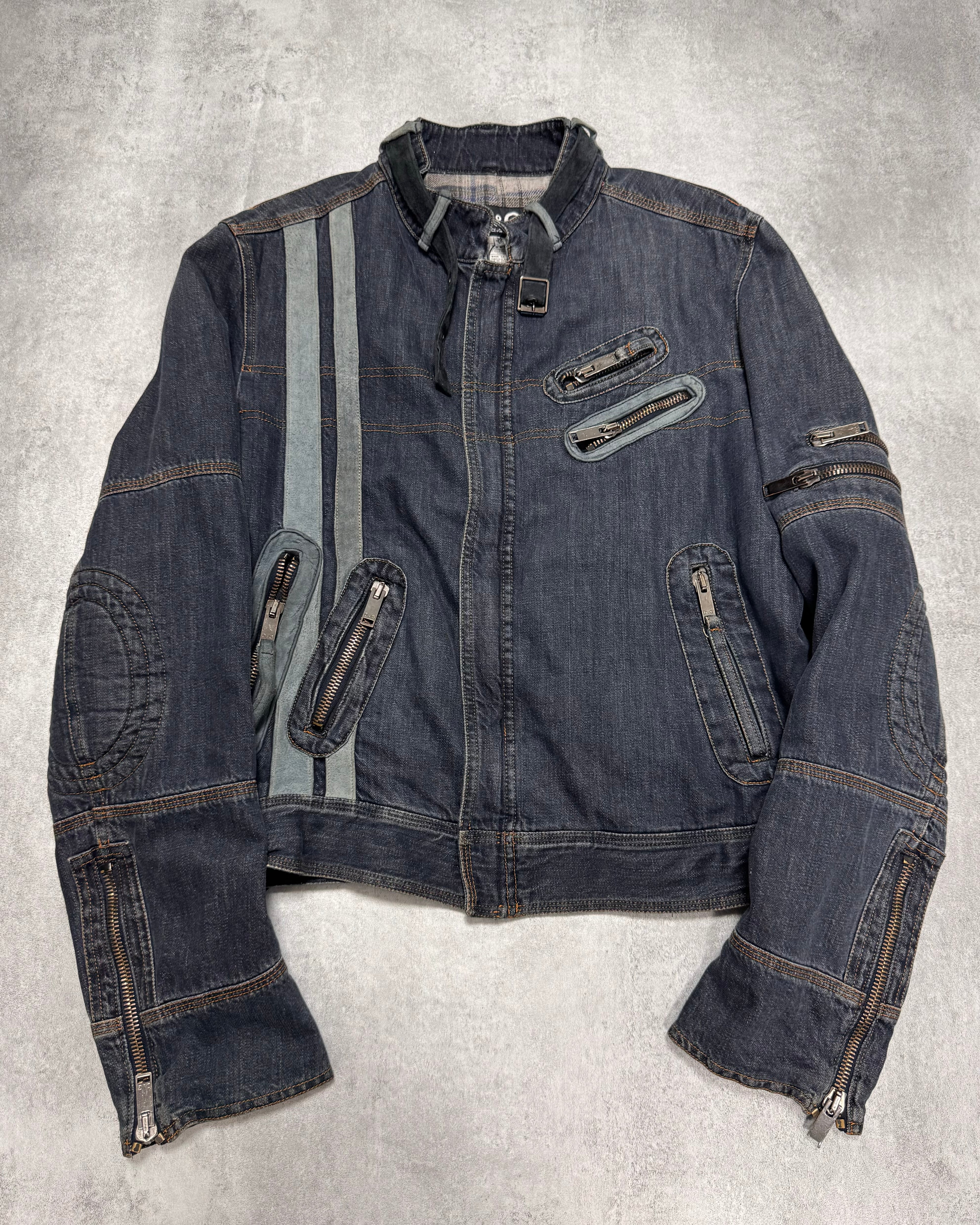 AW2004 Dolce & Gabbana Astro Biker Cafe Denim Jacket