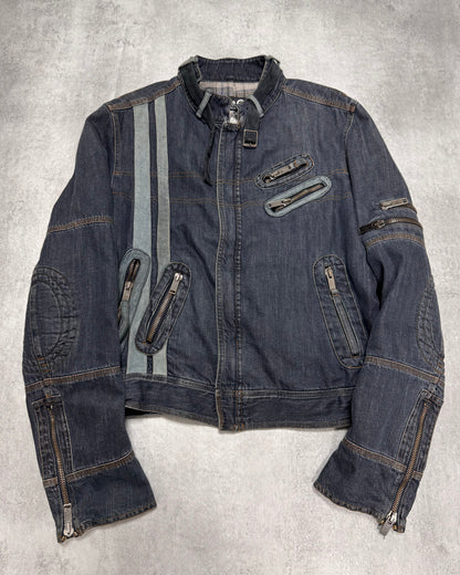 AW2004 Dolce & Gabbana Astro Biker Cafe Denim Jacket (M)