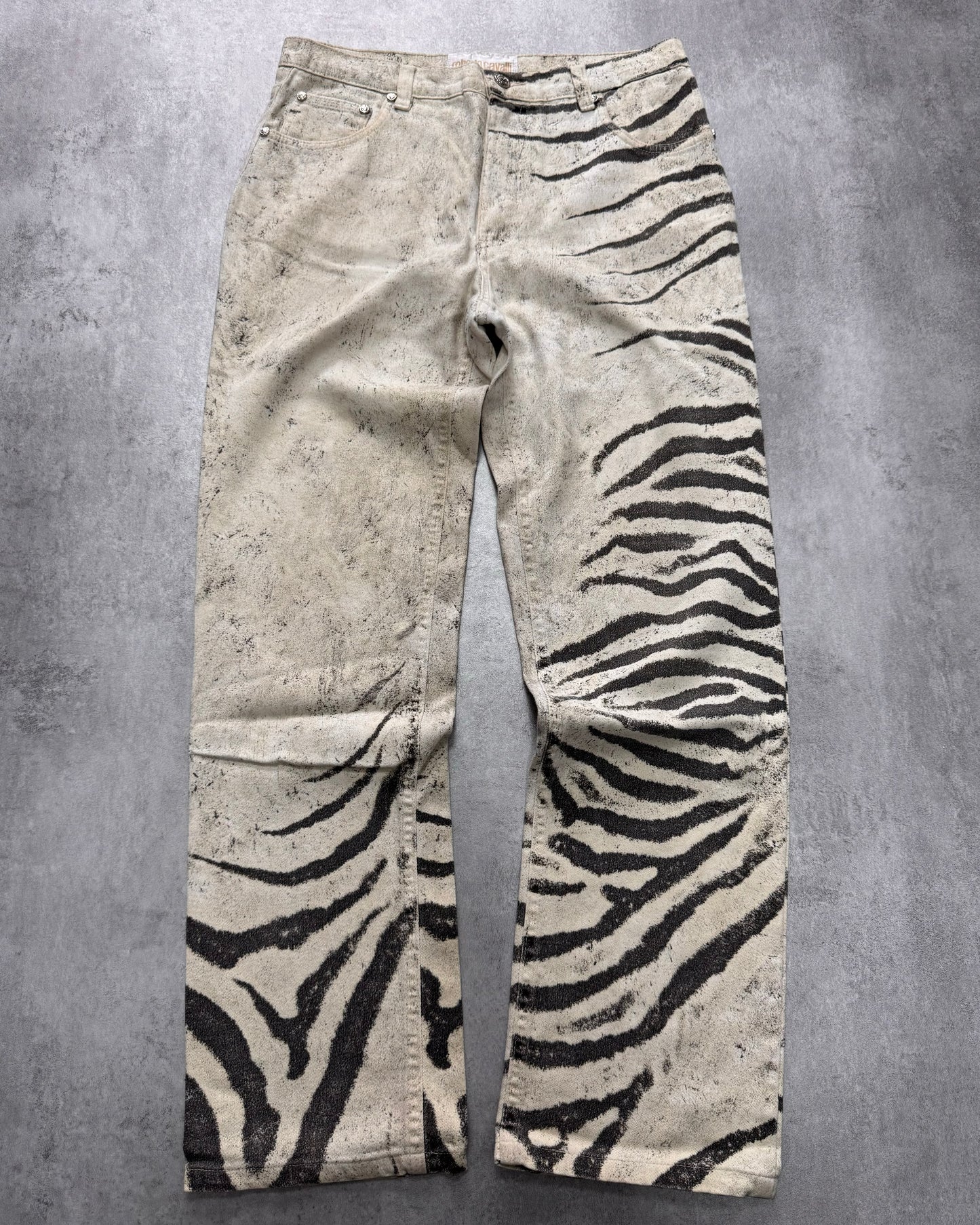 2000s Roberto Cavalli Zebra Marble Pants (S/M)