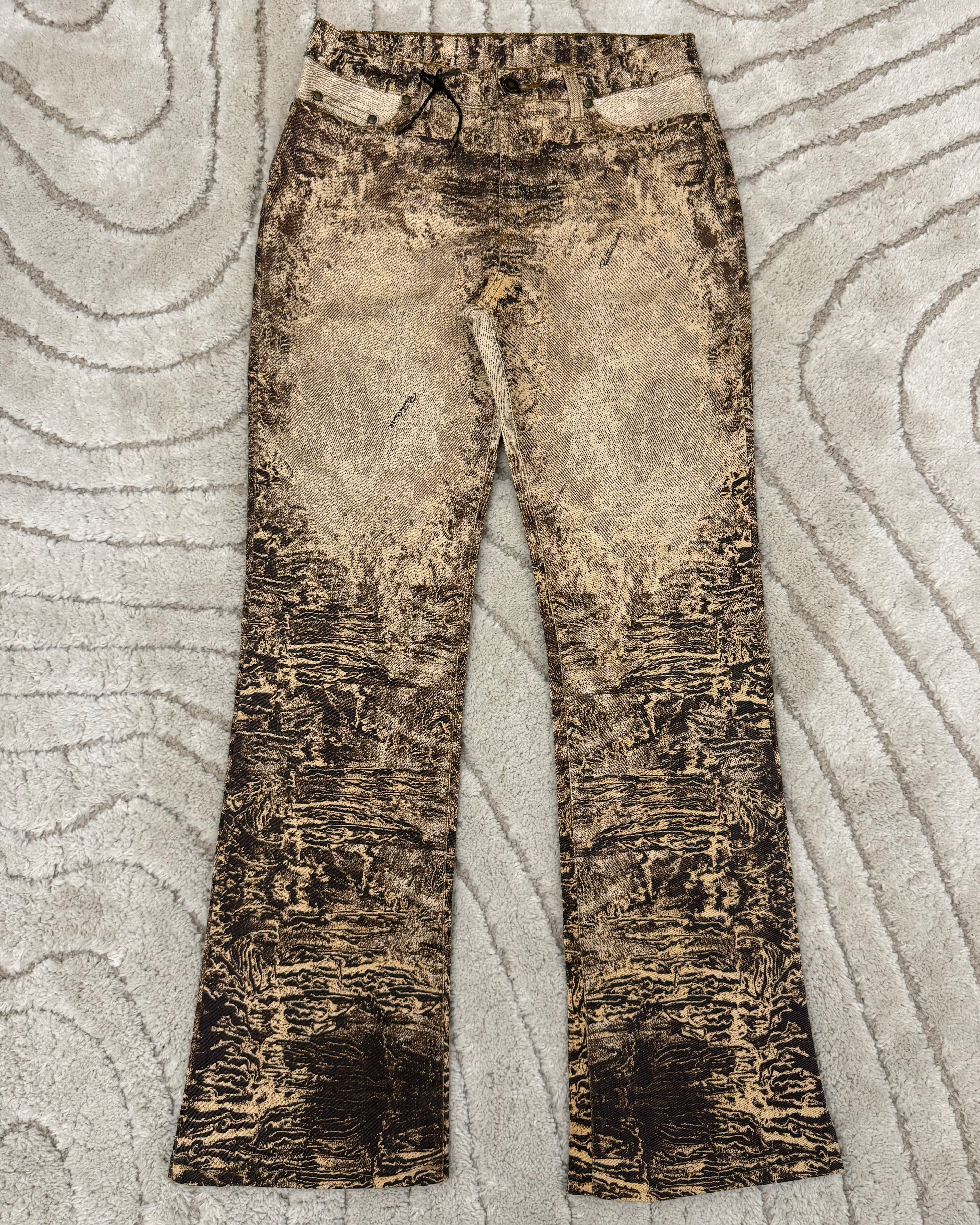 2000s Roberto Cavalli Sand Erosion Pants (S)