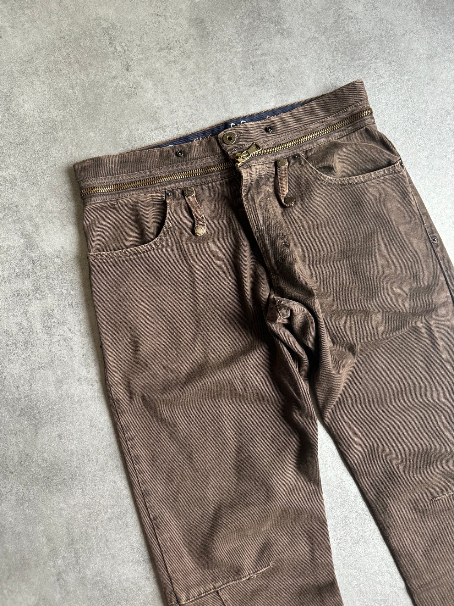 AW2003 Dolce & Gabbana Brown Zipped Pants (M) - 10