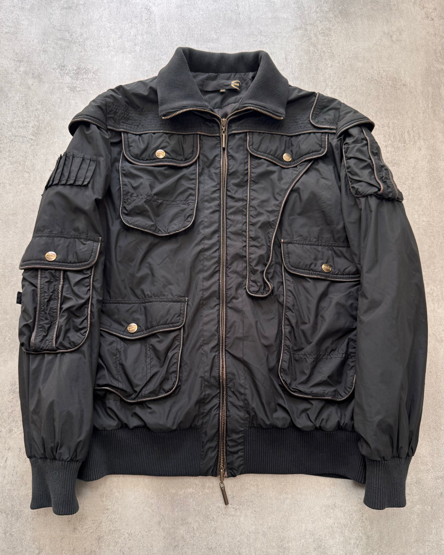 AW2005 Cavalli Cargo Gun Black Utility Bomber Jacket (M/L)