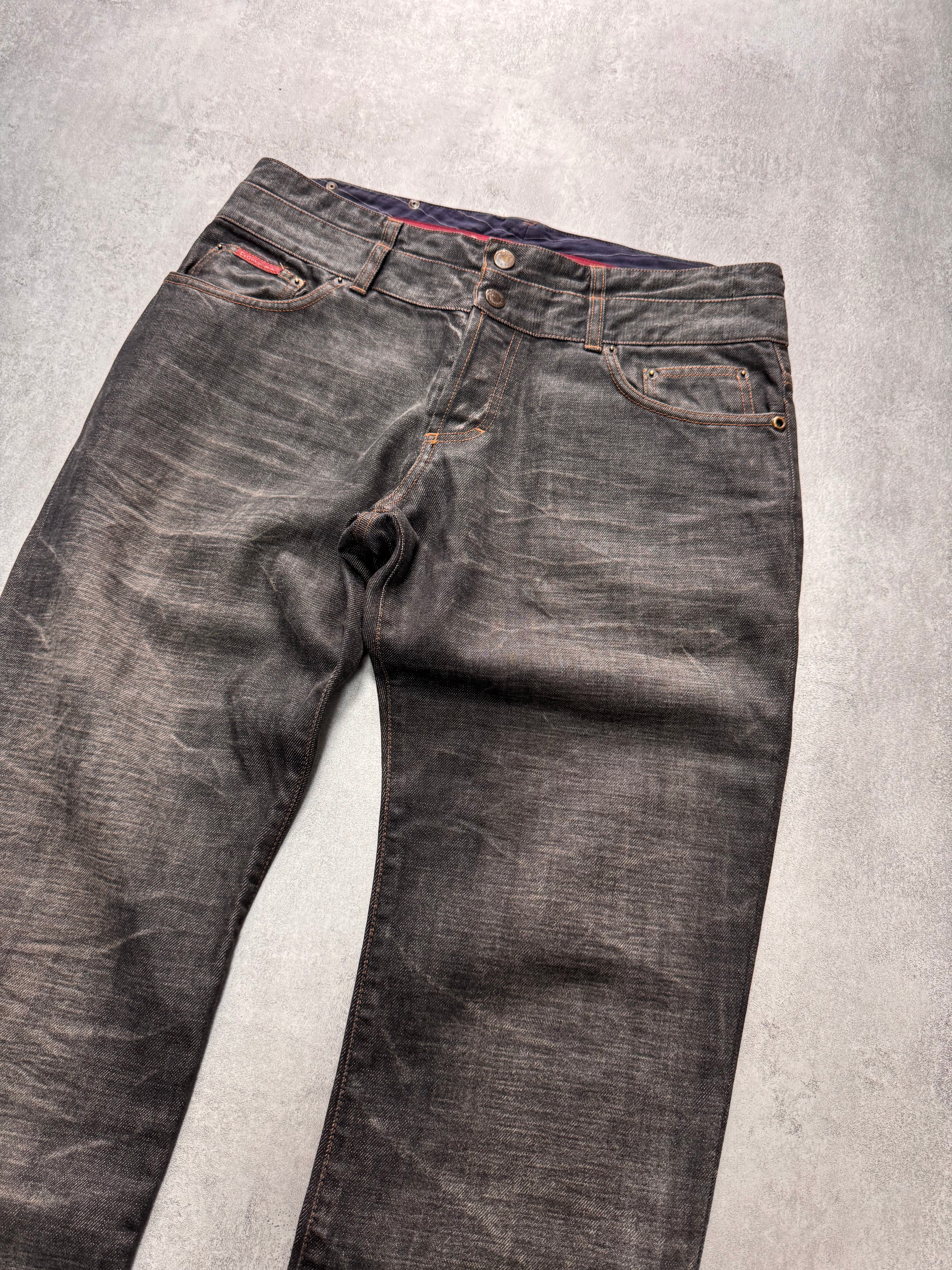 AW2003 Dolce & Gabbana Raw Grey Denim Jeans