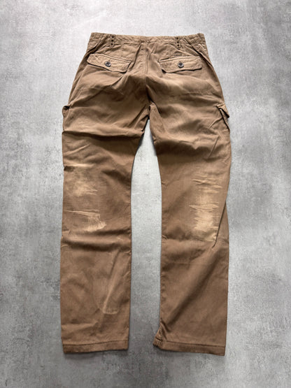 AW2006 Cavalli Cargo Velvet Beige Pants (S/M)