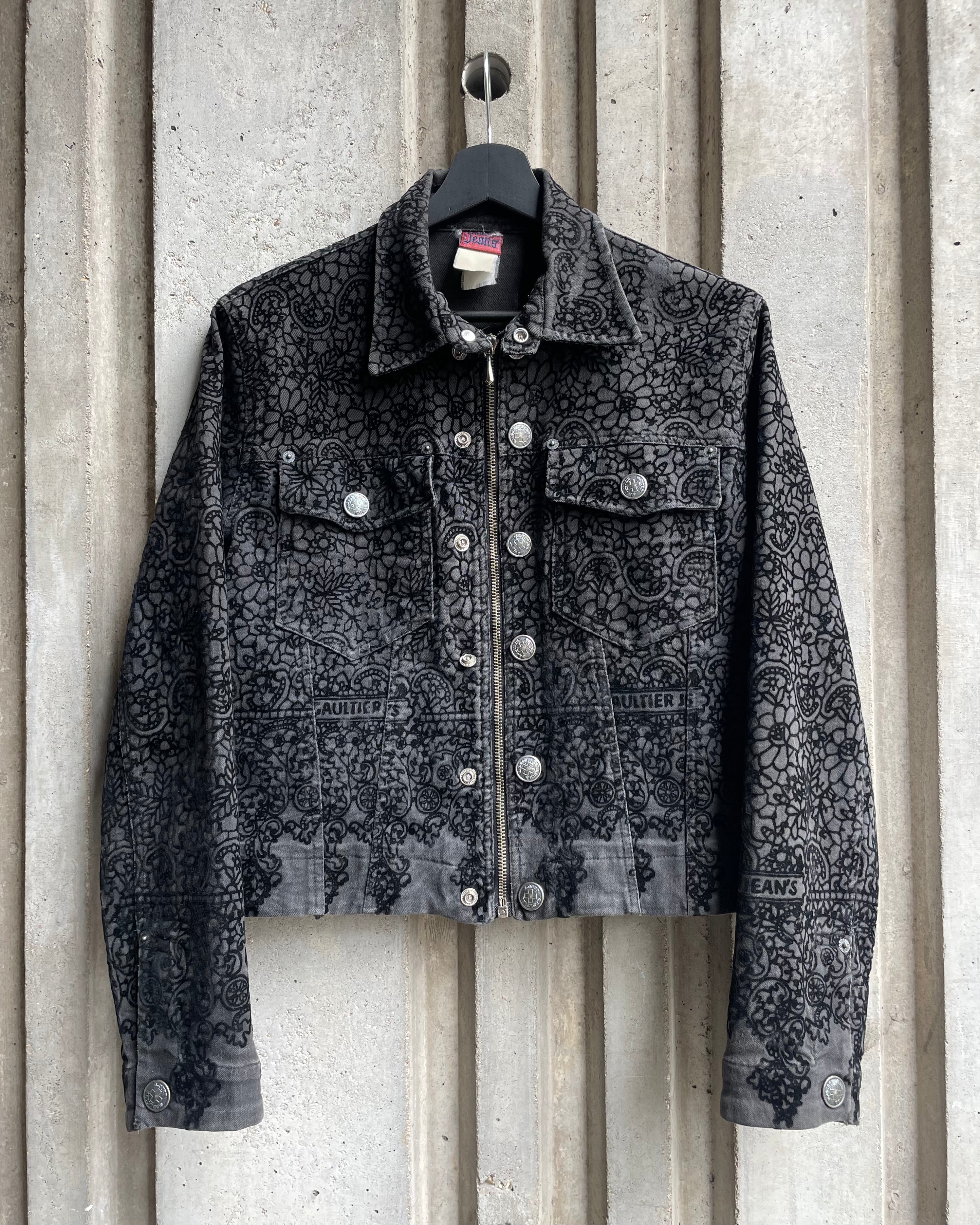 1990s Jean Paul Gaultier Velvet Flocked Denim Jacket (XS) – Dolce 