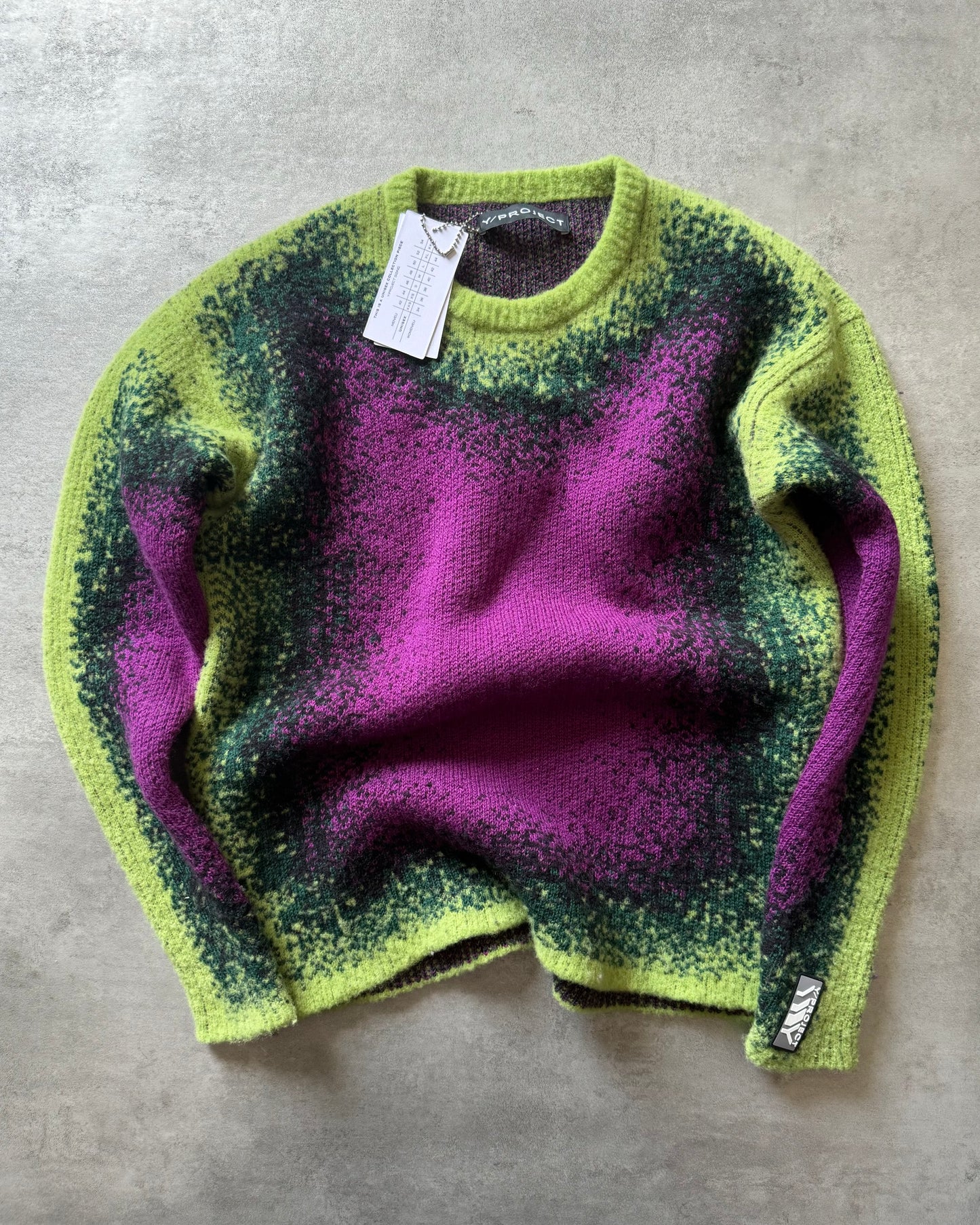 Y/Project Gradient Green Purple Knit Sweater (S) - 7