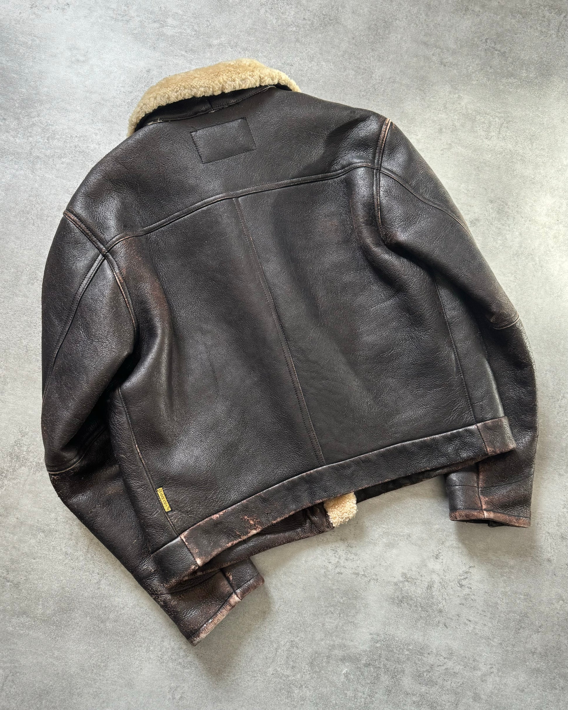 1980s Giorgio Armani Premium Shearling Biker Leather Jacket (M) - 6