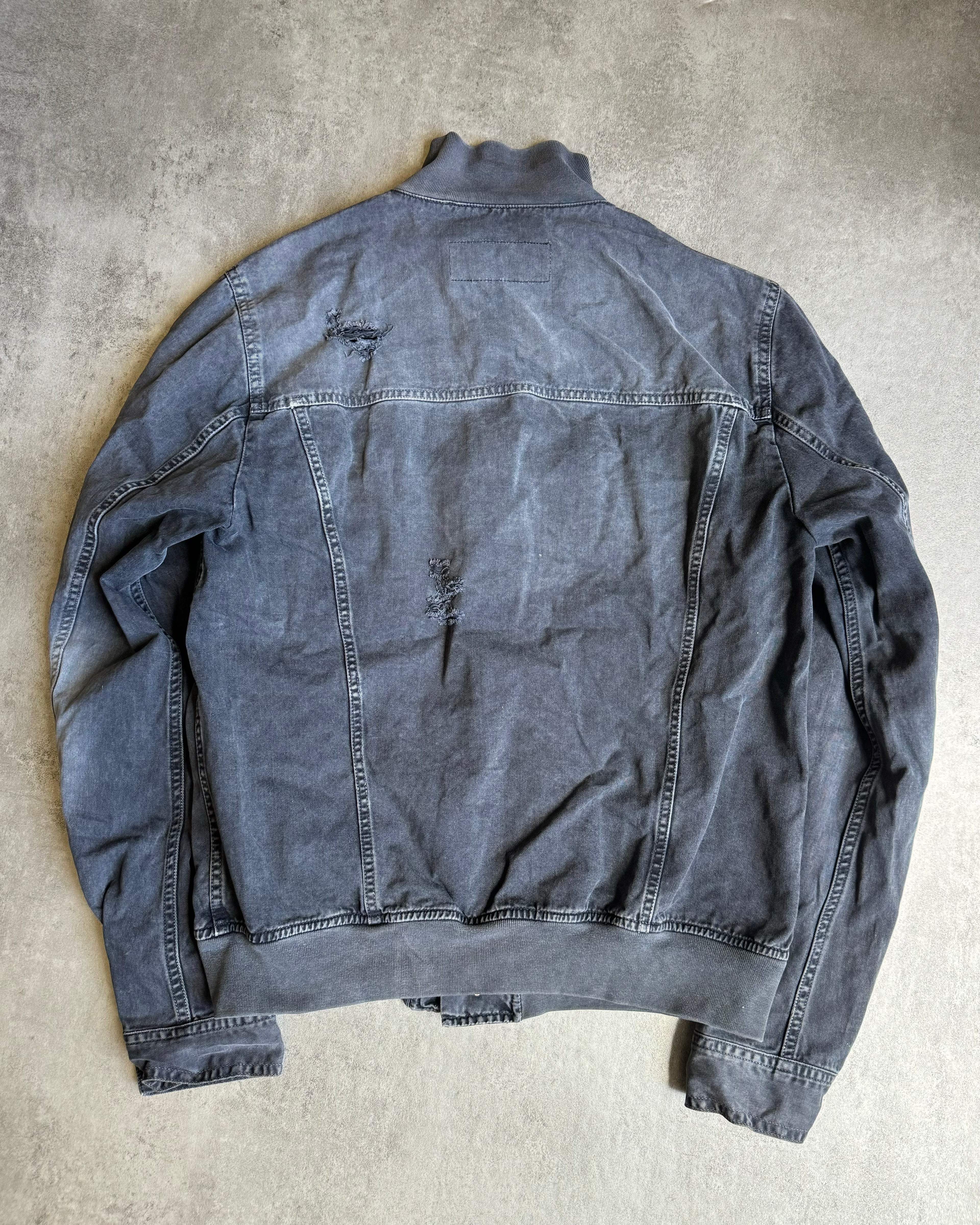 SS2008 Dolce & Gabbana Distressed Tern Grey Buttons Jacket (M) - 2