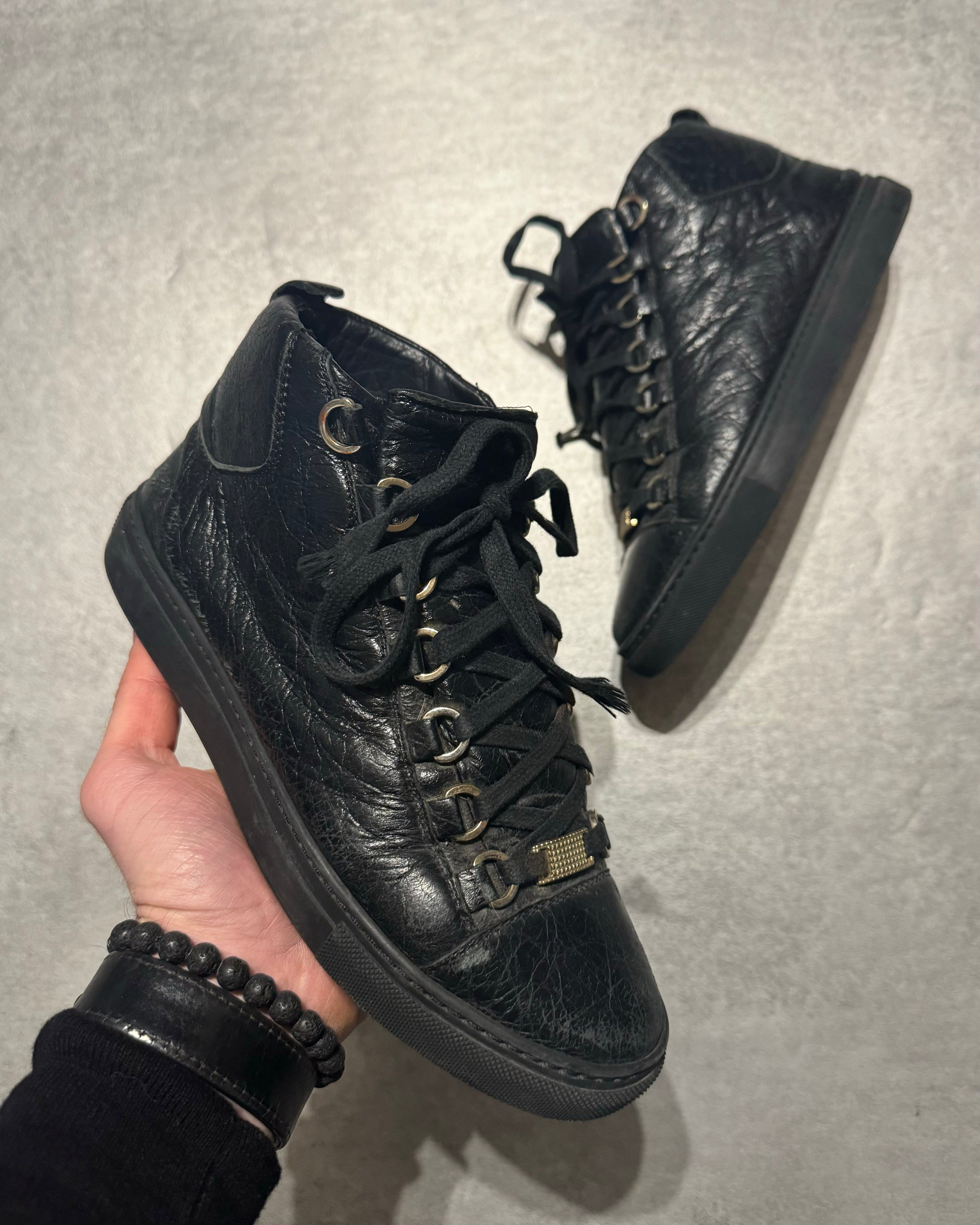 Balenciaga Arena Black High Leather Shoes (37,5) - 1