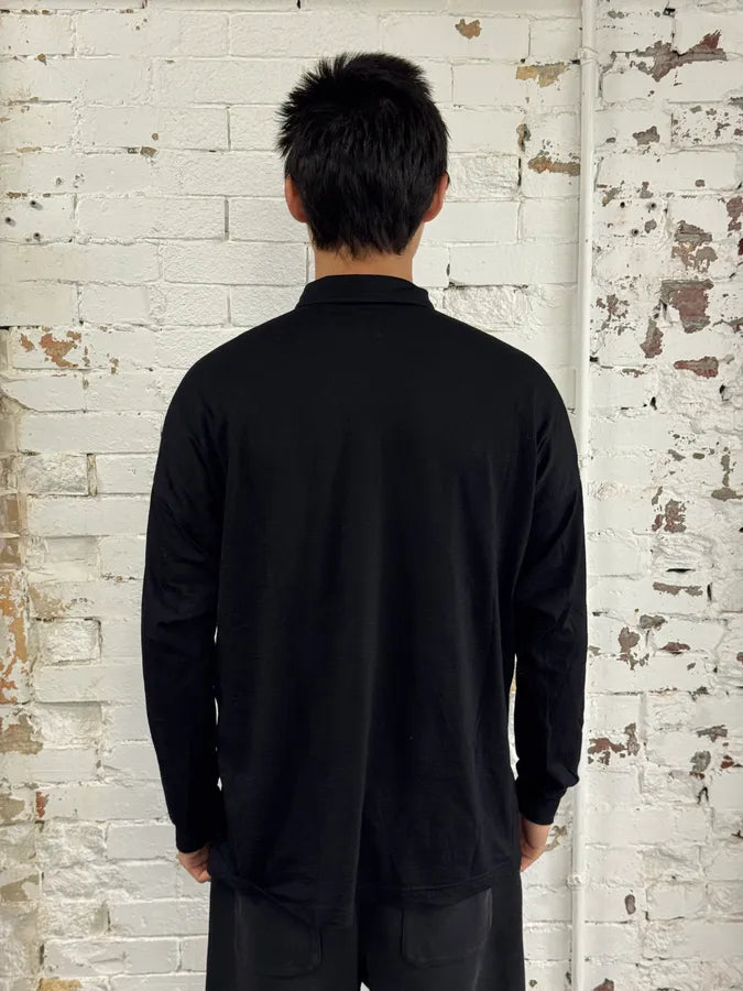 Gianni Versace Black Long Sleeve Half-Zip Polo Shirt WyiefTd 2